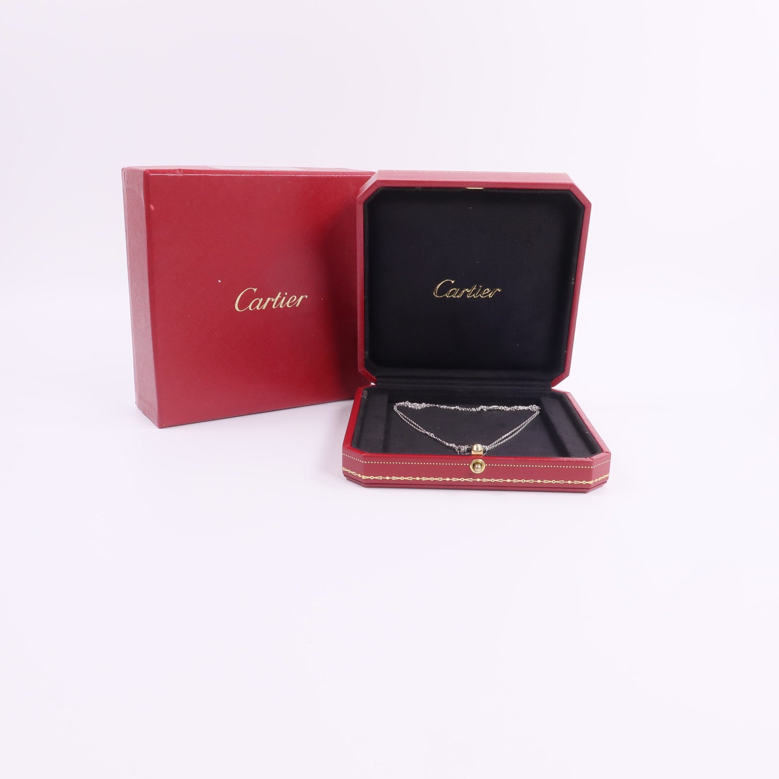 CARTIER 18K白金Love Circle Necklace鑽石項鍊