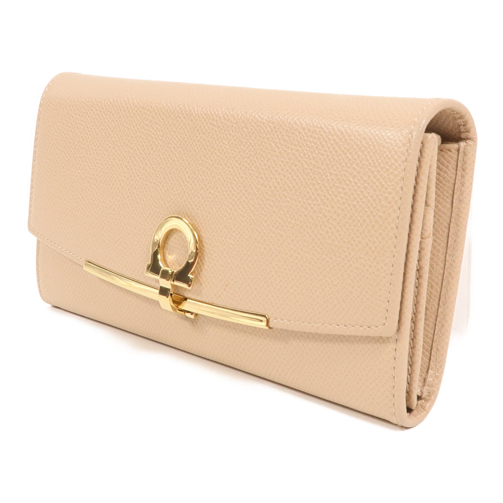 Salvatore Ferragamo 牛皮皮革Gancini Continental Wallet金扣長錢包