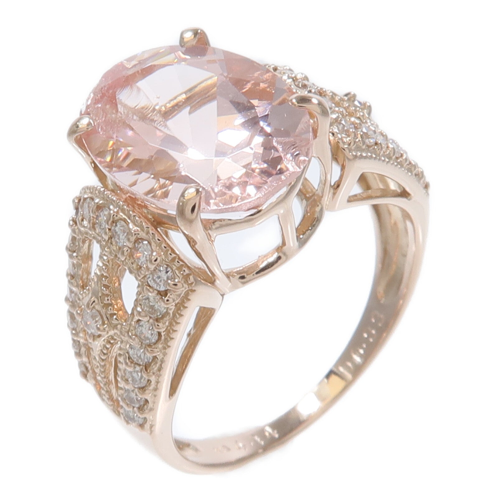 JEWELRY 18K玫瑰金Morganite Diamond Ring摩根石/鑽石戒指