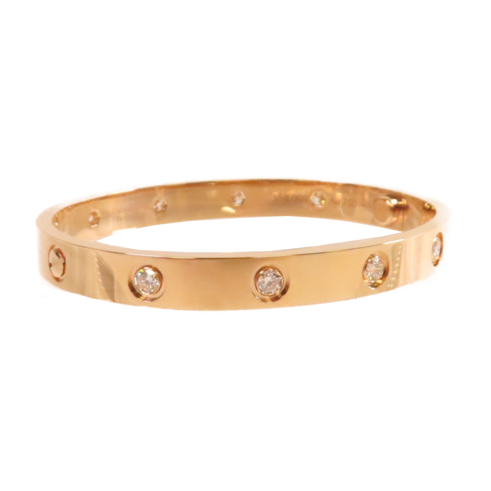 CARTIER 18K玫瑰金/鑽石10 Diamond Love Bracelet手鐲#16