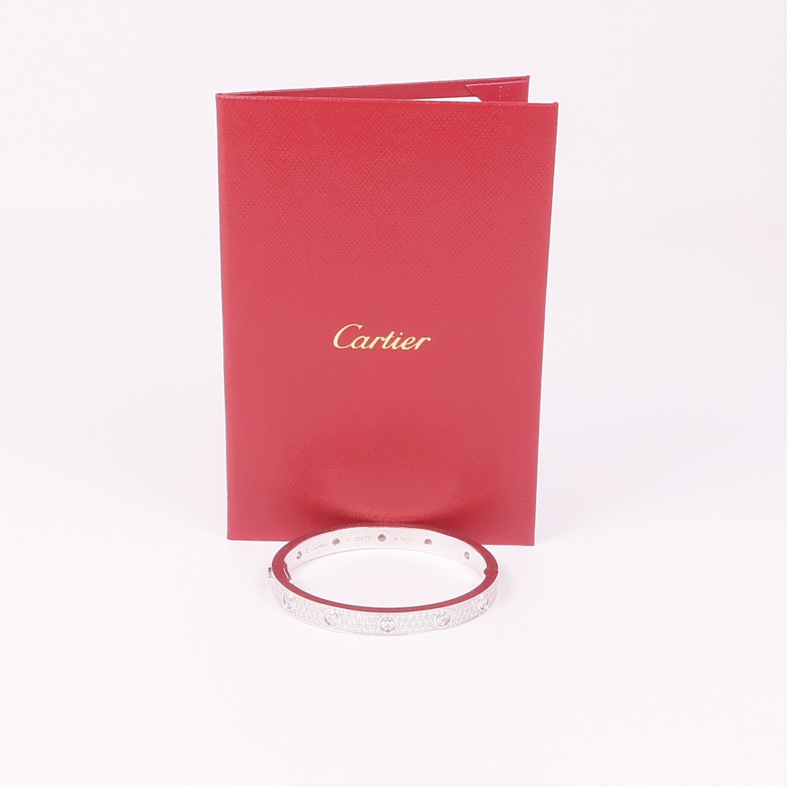 CARTIER 【激減優惠】18K白金Love Bracelet鑽石手鐲Cartier#16