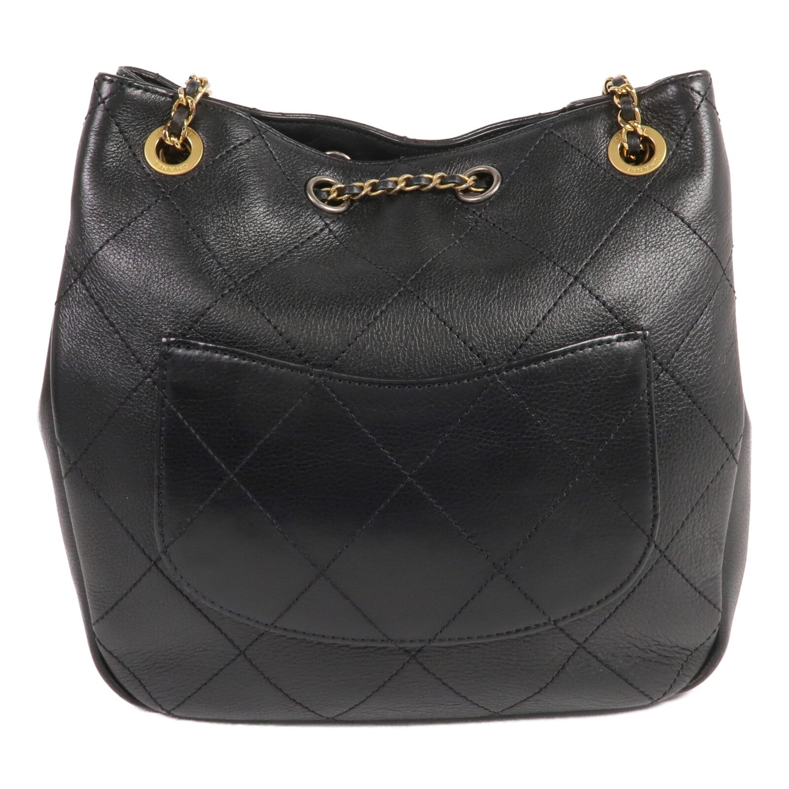 CHANEL 牛皮皮革Chain Shoulder Bag金扣鏈帶肩背袋
