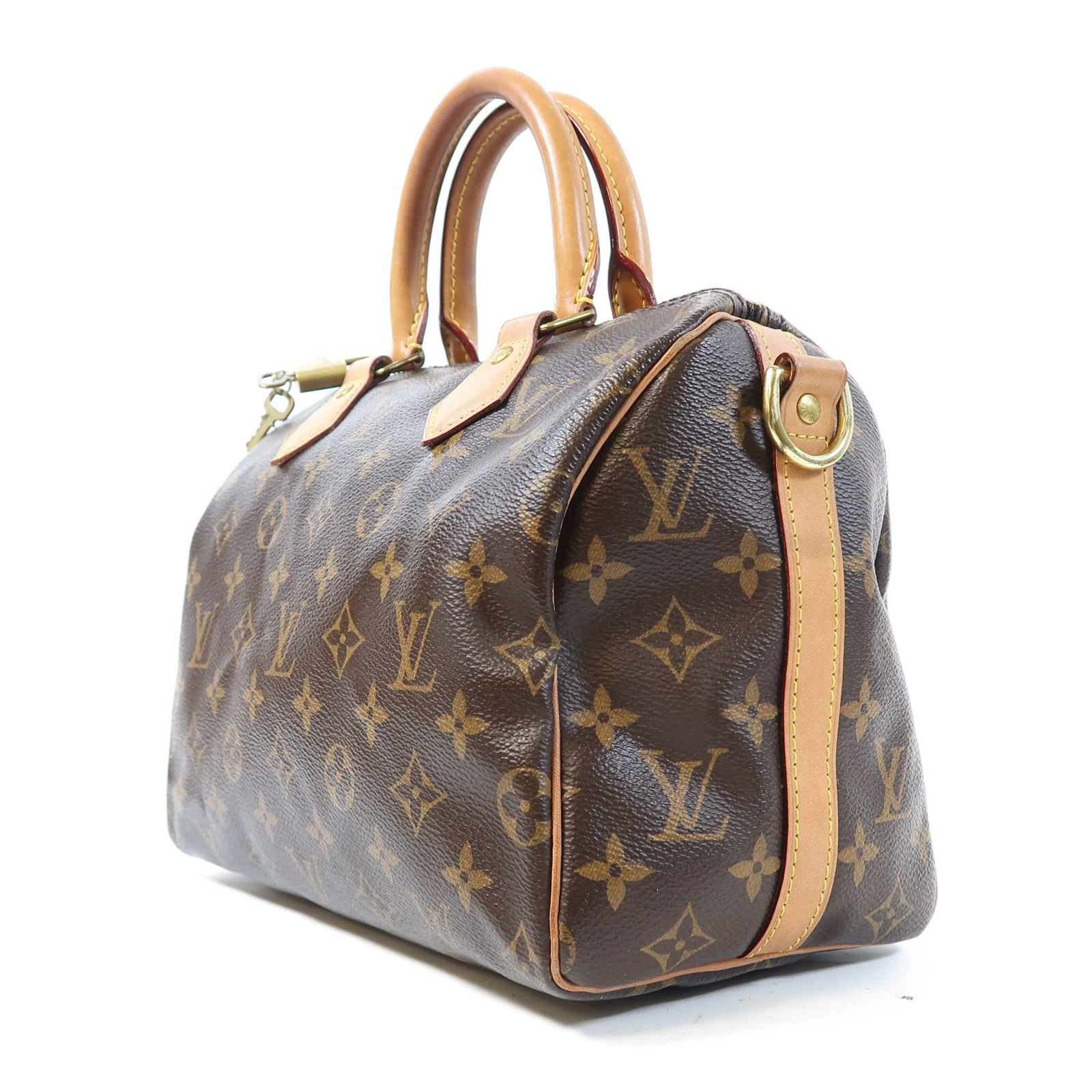 LOUIS VUITTON Monogram Speedy Bandoulière 25金扣手挽肩背兩用袋啡色