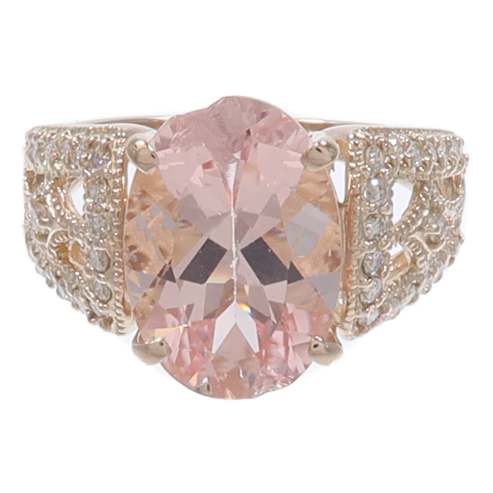 JEWELRY 18K玫瑰金Morganite Diamond Ring摩根石/鑽石戒指