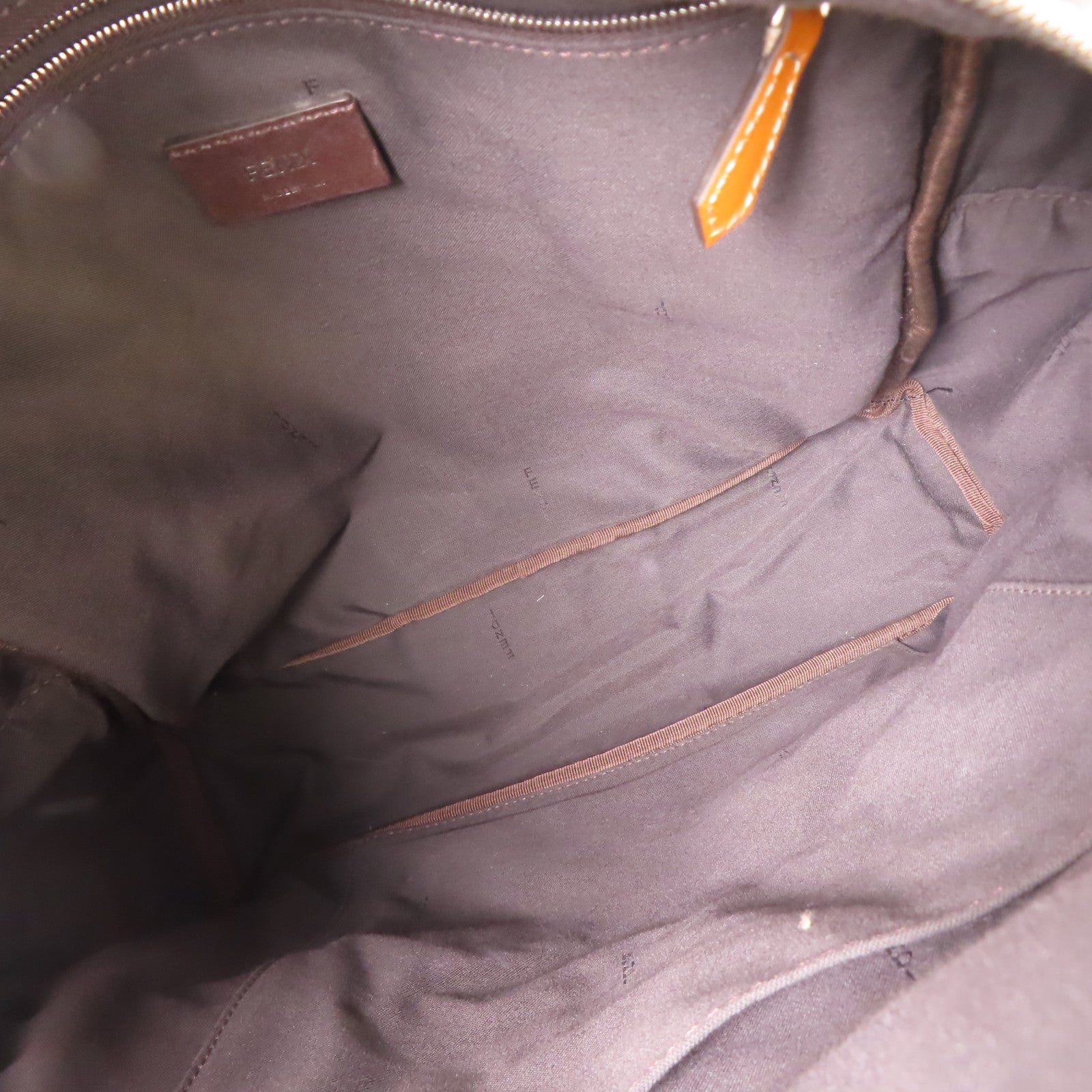 FENDI 塗層帆布Backpack銀扣背包棕色
