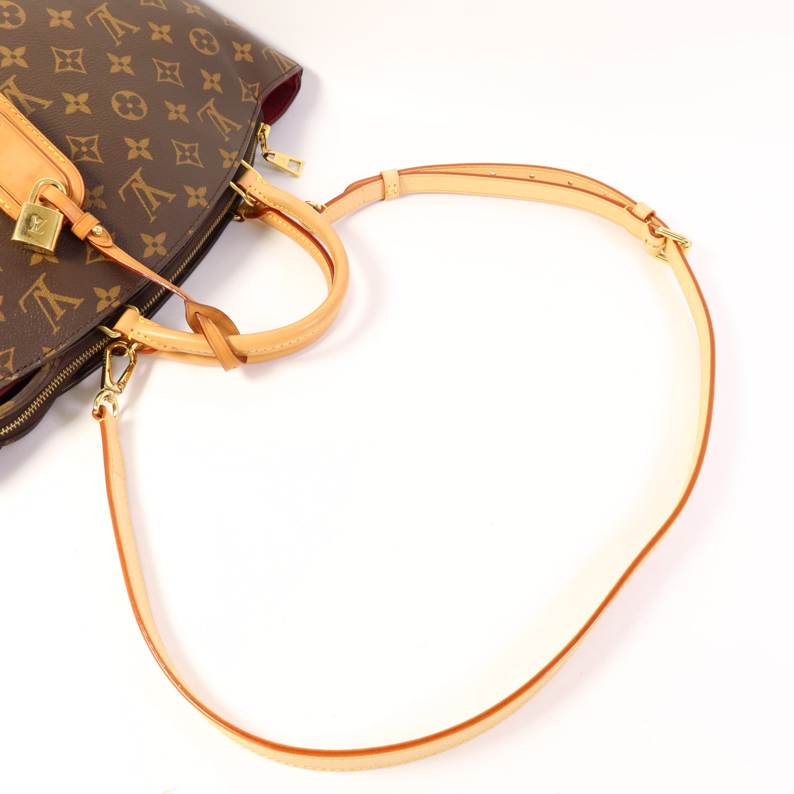 LOUIS VUITTON Monogram Petit Palais金扣手挽肩背兩用袋棕色
