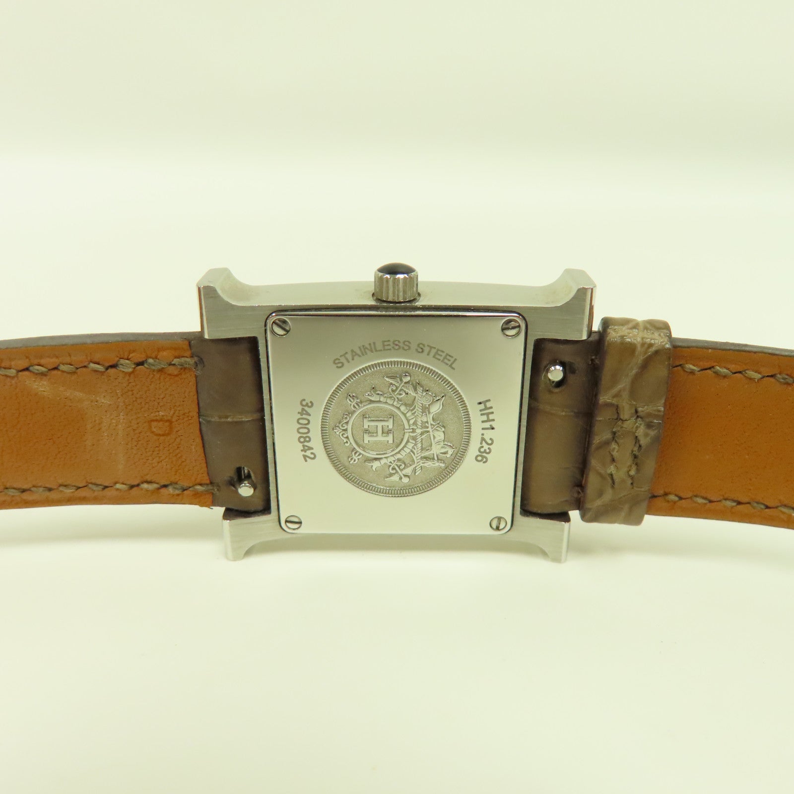 HERMES Heure H PM Acier不鏽鋼石英手錶銀色