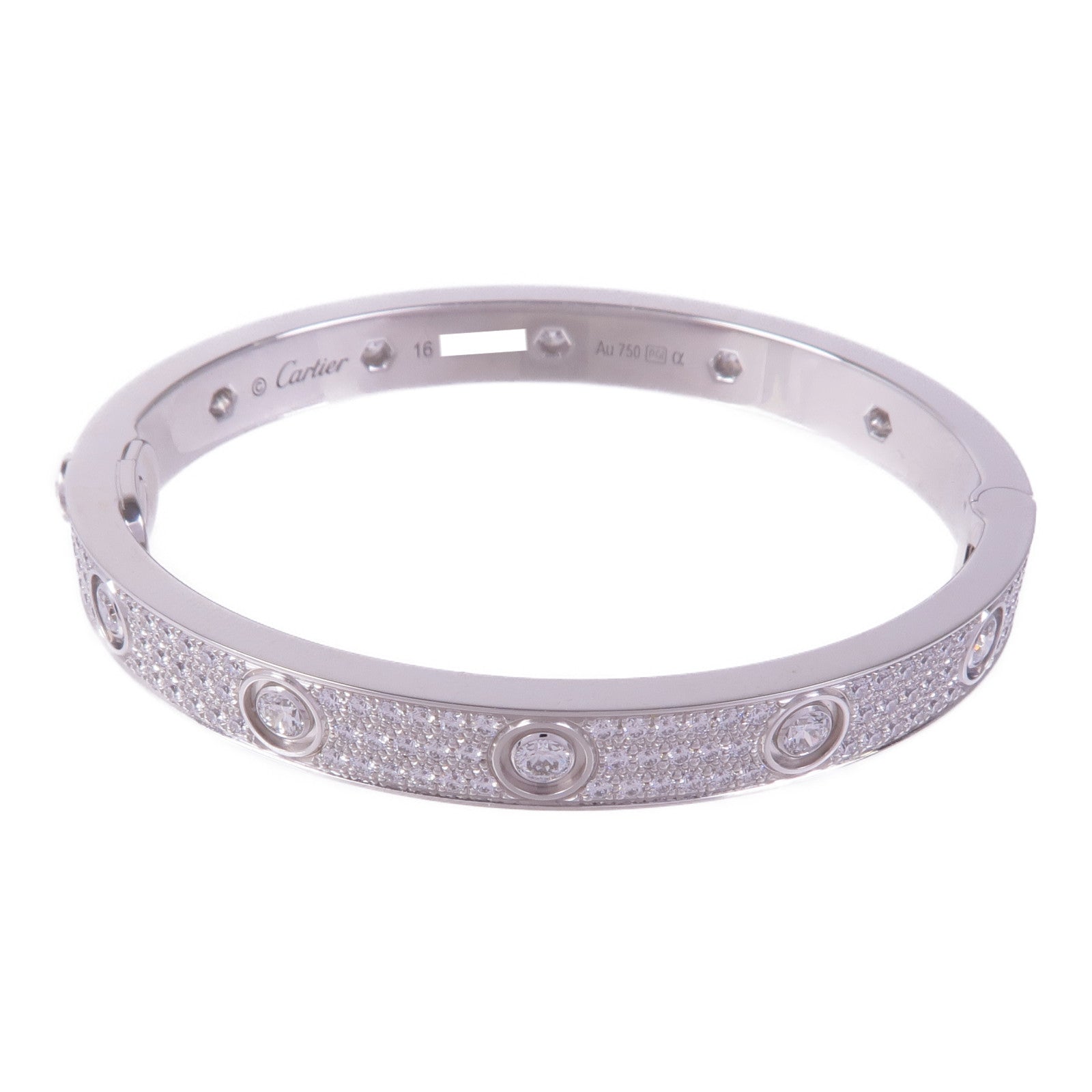 CARTIER 【激減優惠】18K白金Love Bracelet鑽石手鐲Cartier#16