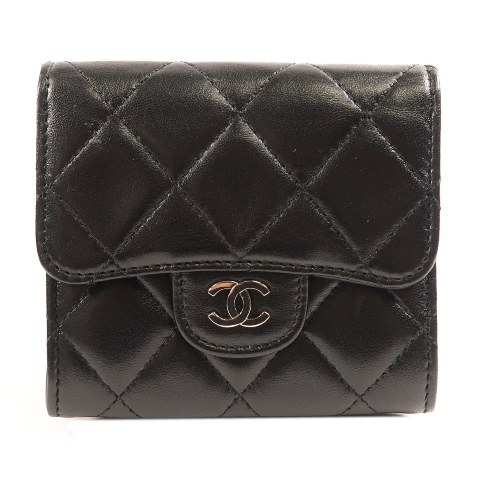 CHANEL 牛皮皮革Wallet銀扣錢包