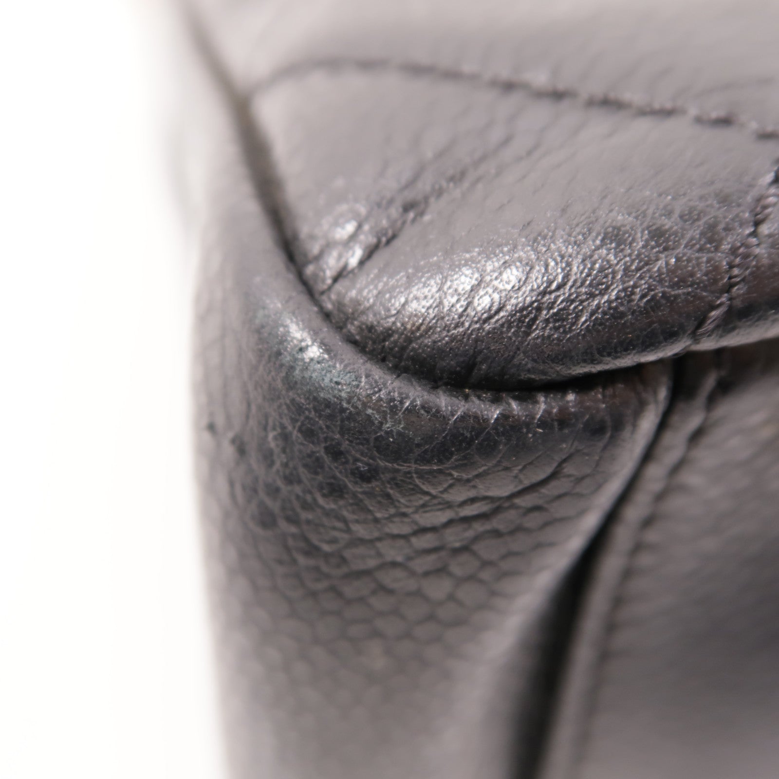 CHANEL 牛皮皮革Hand Bag金扣肩背袋黑色
