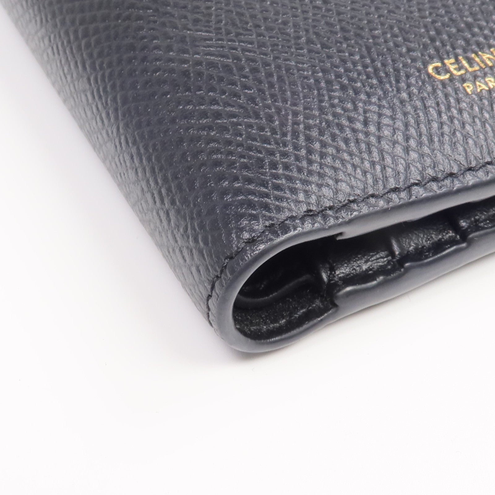 CELINE 牛皮皮革Triomphe Compact Wallet金扣錢包