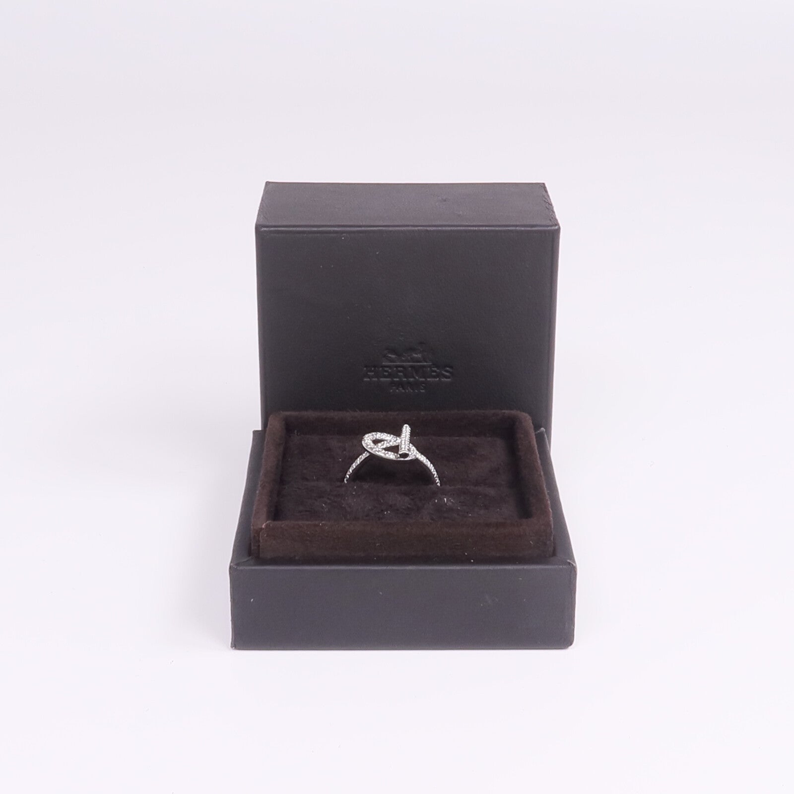 HERMES 18K白金Echappee Ring鑽石戒指Hermes#51/US#5.5