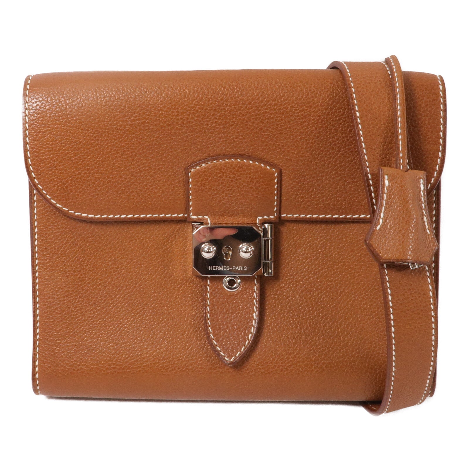 HERMES Barenia皮革Depeches 21肩背袋Gold