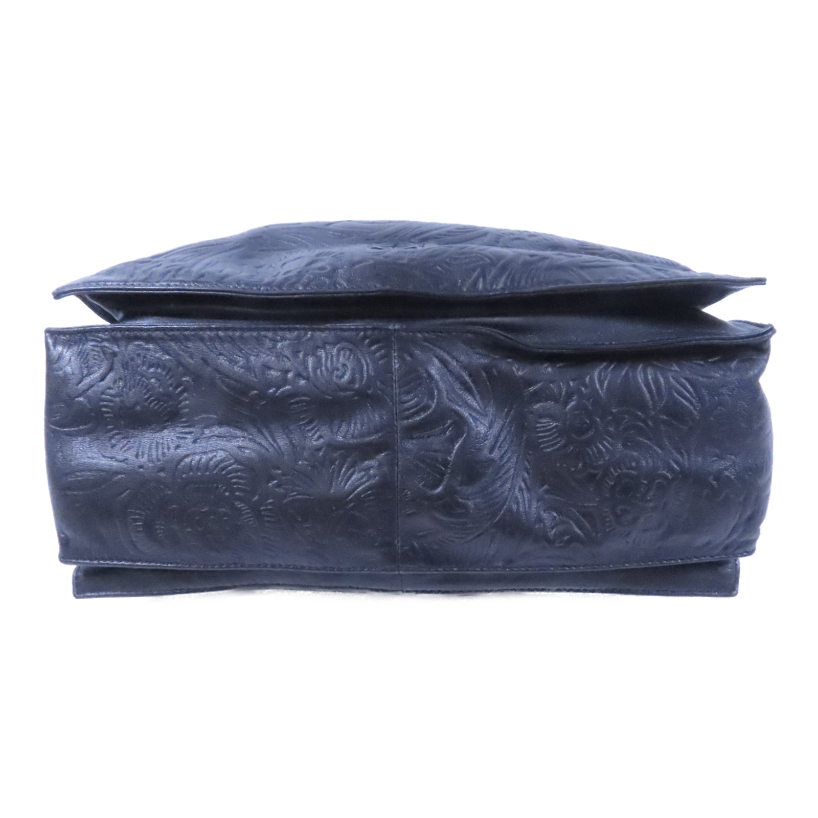 LOEWE 羊皮皮革Shoulder Bag銀扣肩背袋黑色