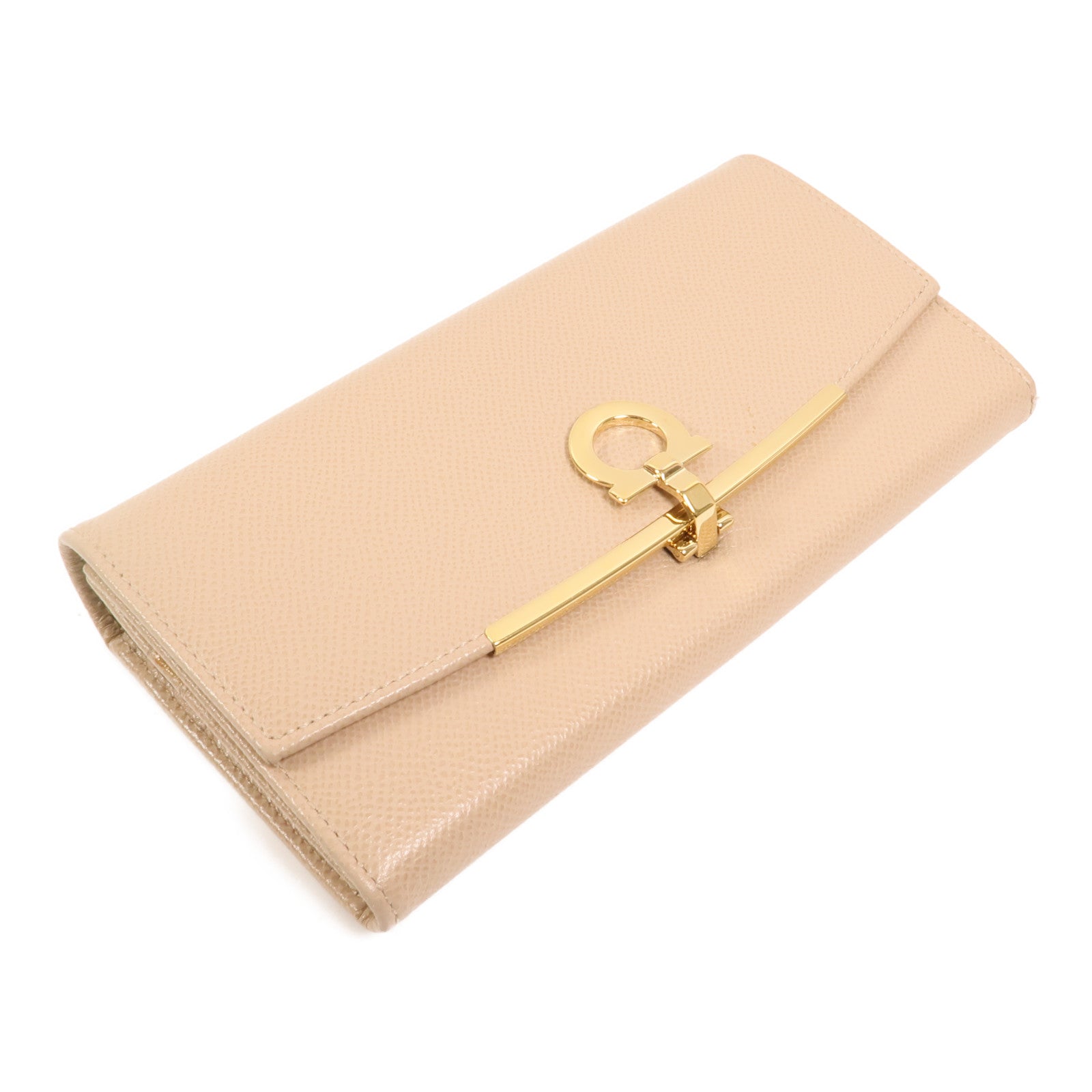 Salvatore Ferragamo 牛皮皮革Gancini Continental Wallet金扣長錢包