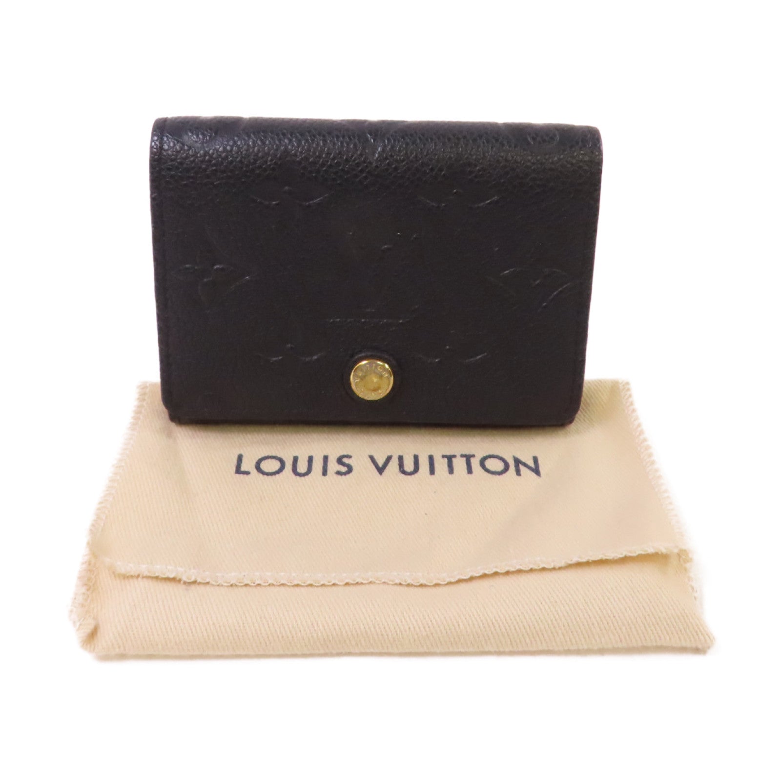 LOUIS VUITTON Monogram Empreinte Business Card Holder金扣卡片套黑色