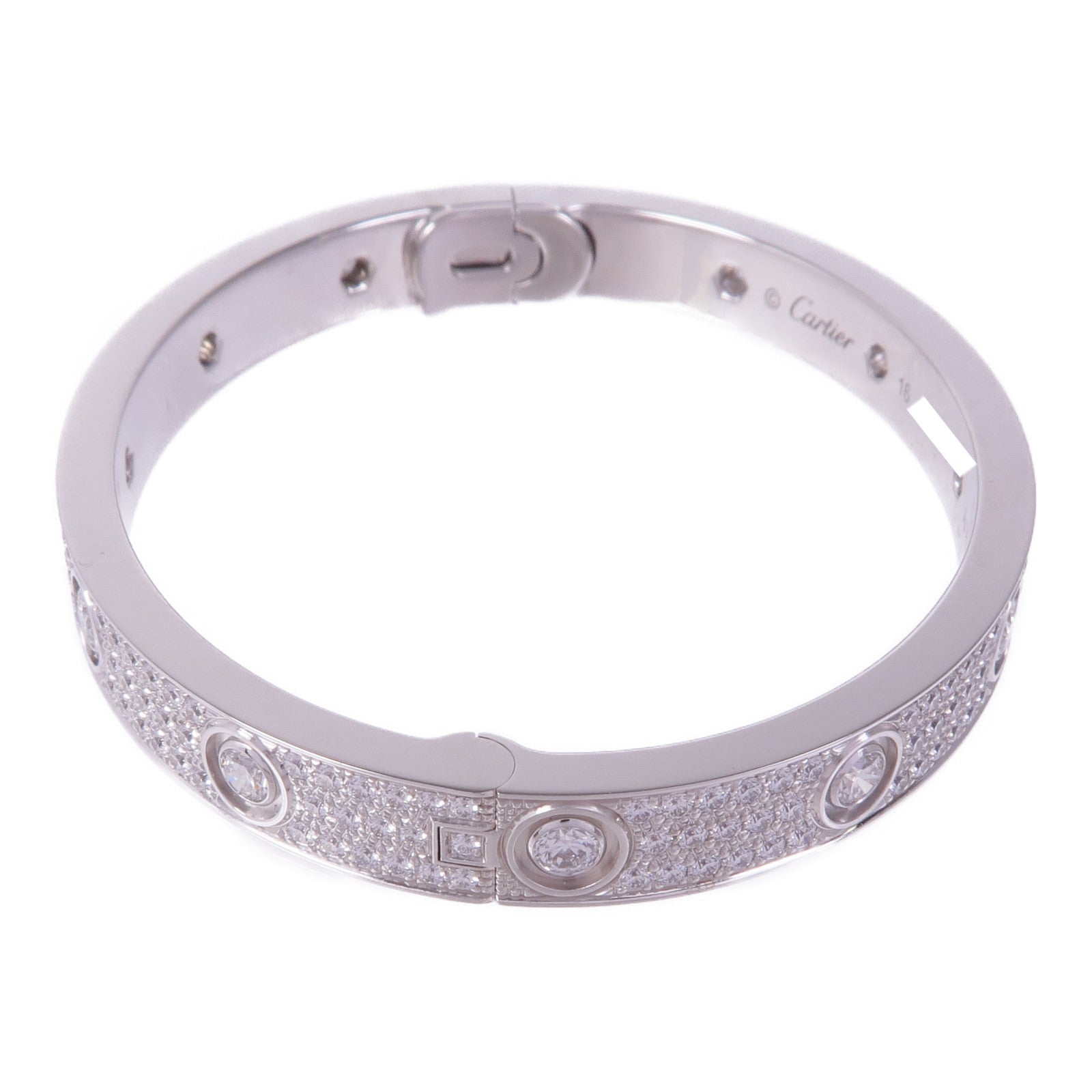 CARTIER 【激減優惠】18K白金Love Bracelet鑽石手鐲Cartier#16