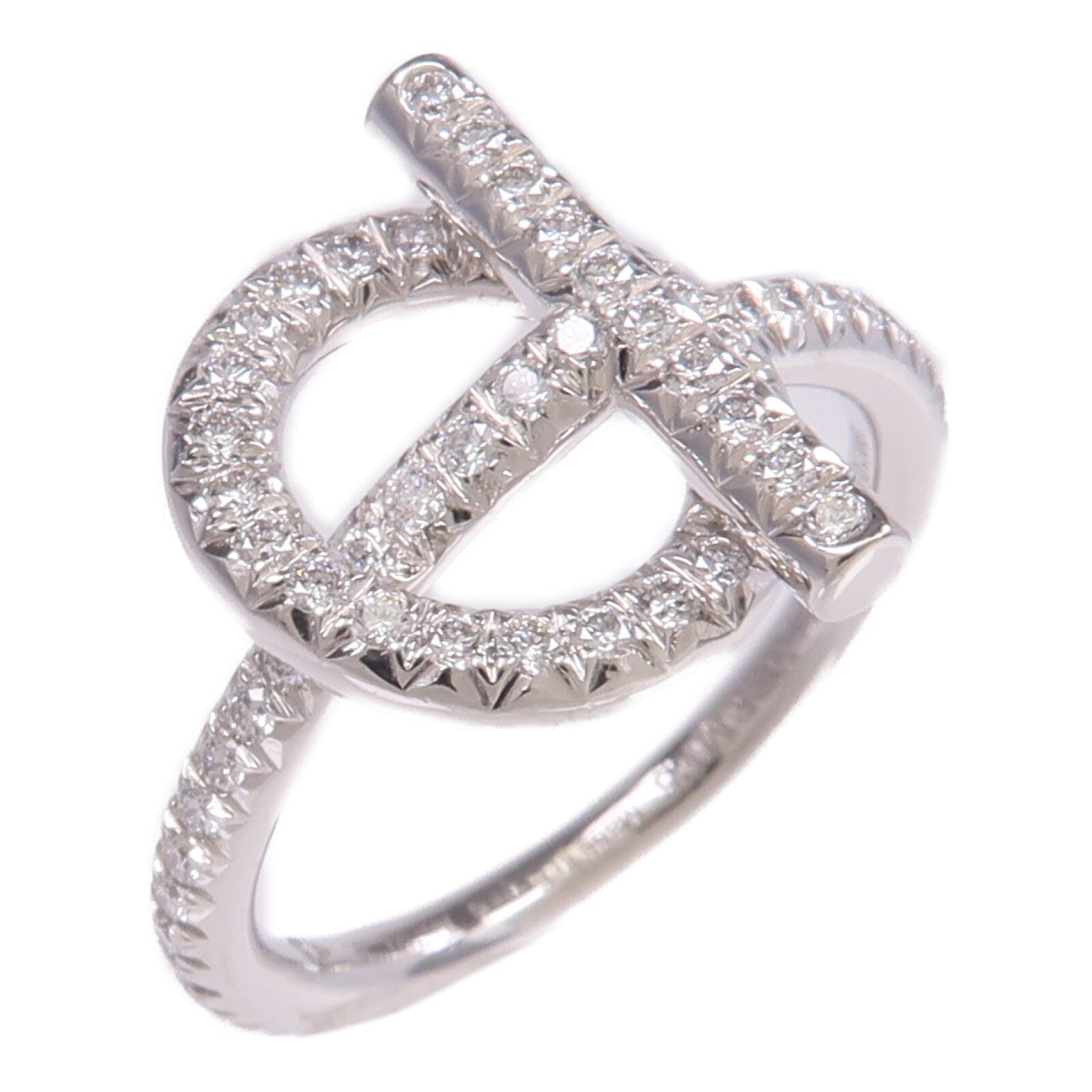 HERMES 18K白金Echappee Ring鑽石戒指Hermes#51/US#5.5