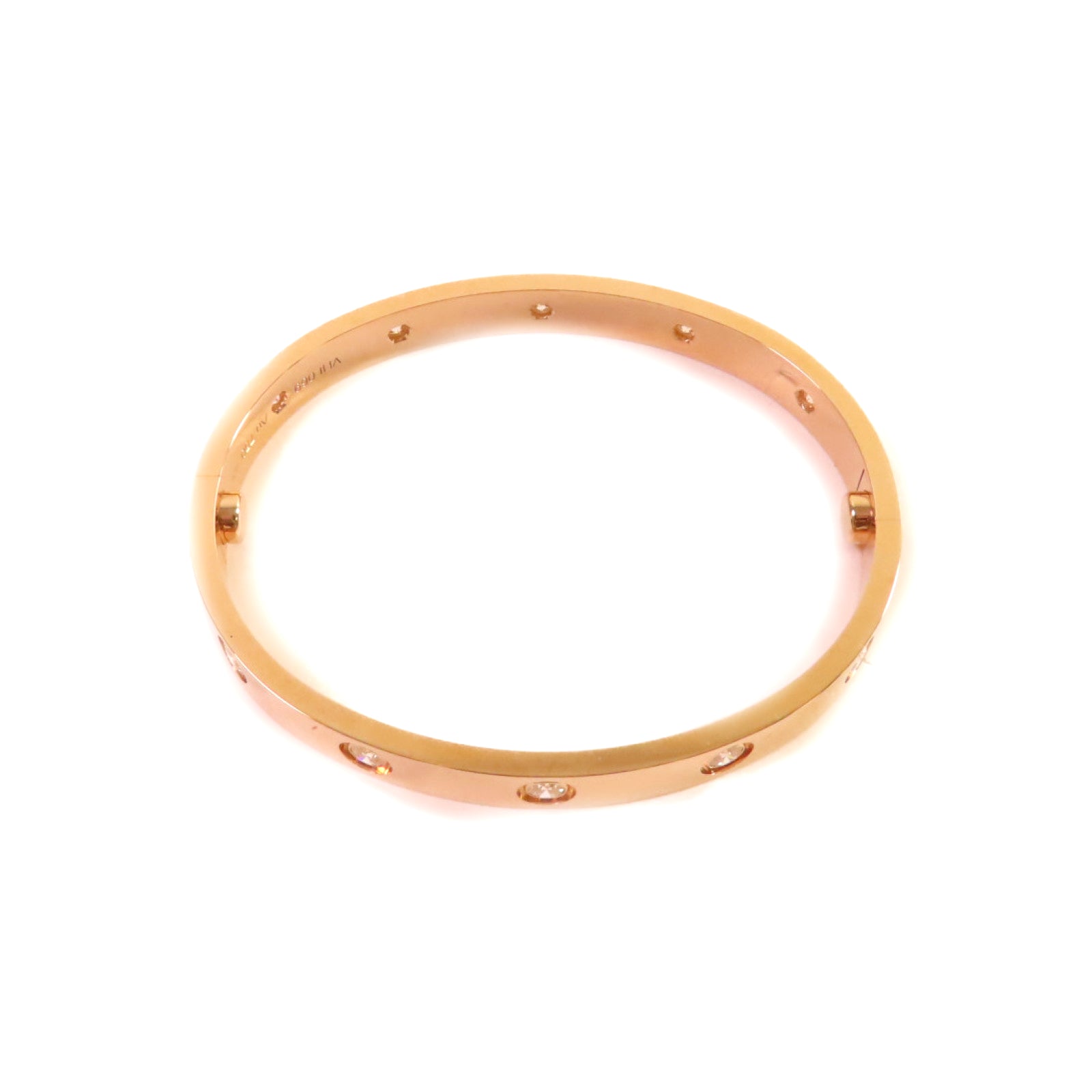 CARTIER 18K玫瑰金/鑽石10 Diamond Love Bracelet手鐲#16