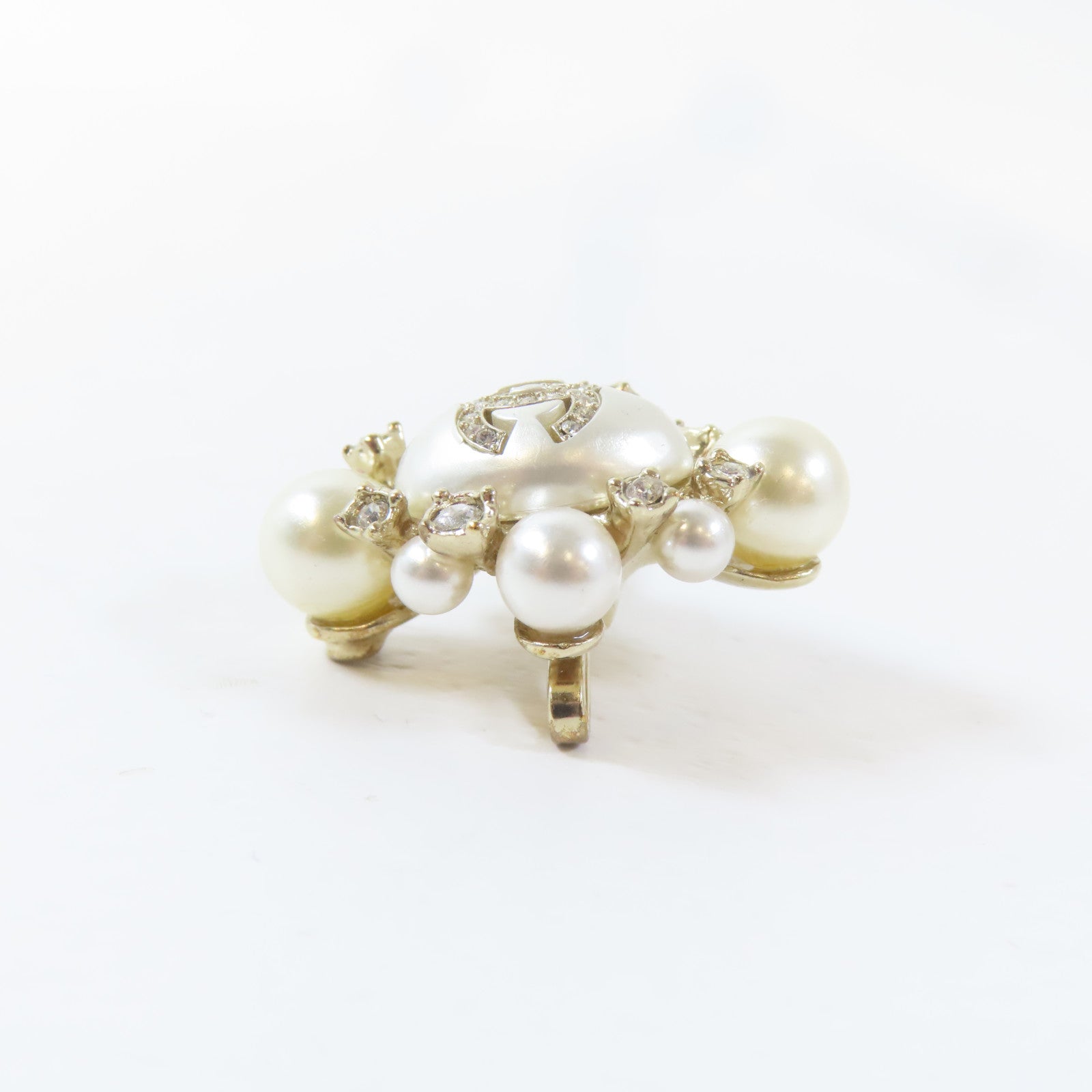 CHANEL 金屬Hair Pin髮夾白色/金色