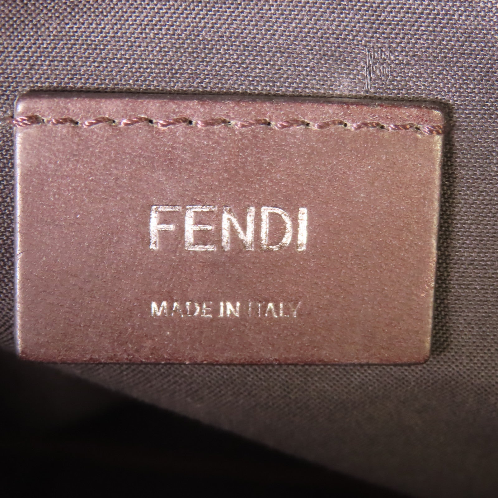 FENDI 塗層帆布Backpack銀扣背包棕色