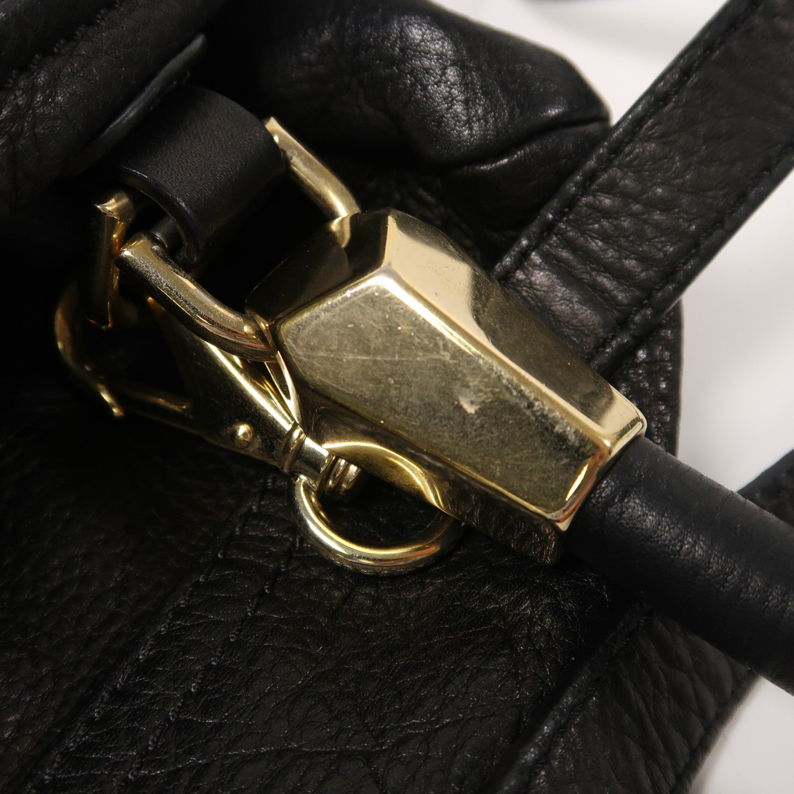 GIVENCHY 牛皮皮革Pandora金扣手挽肩背兩用袋黑色