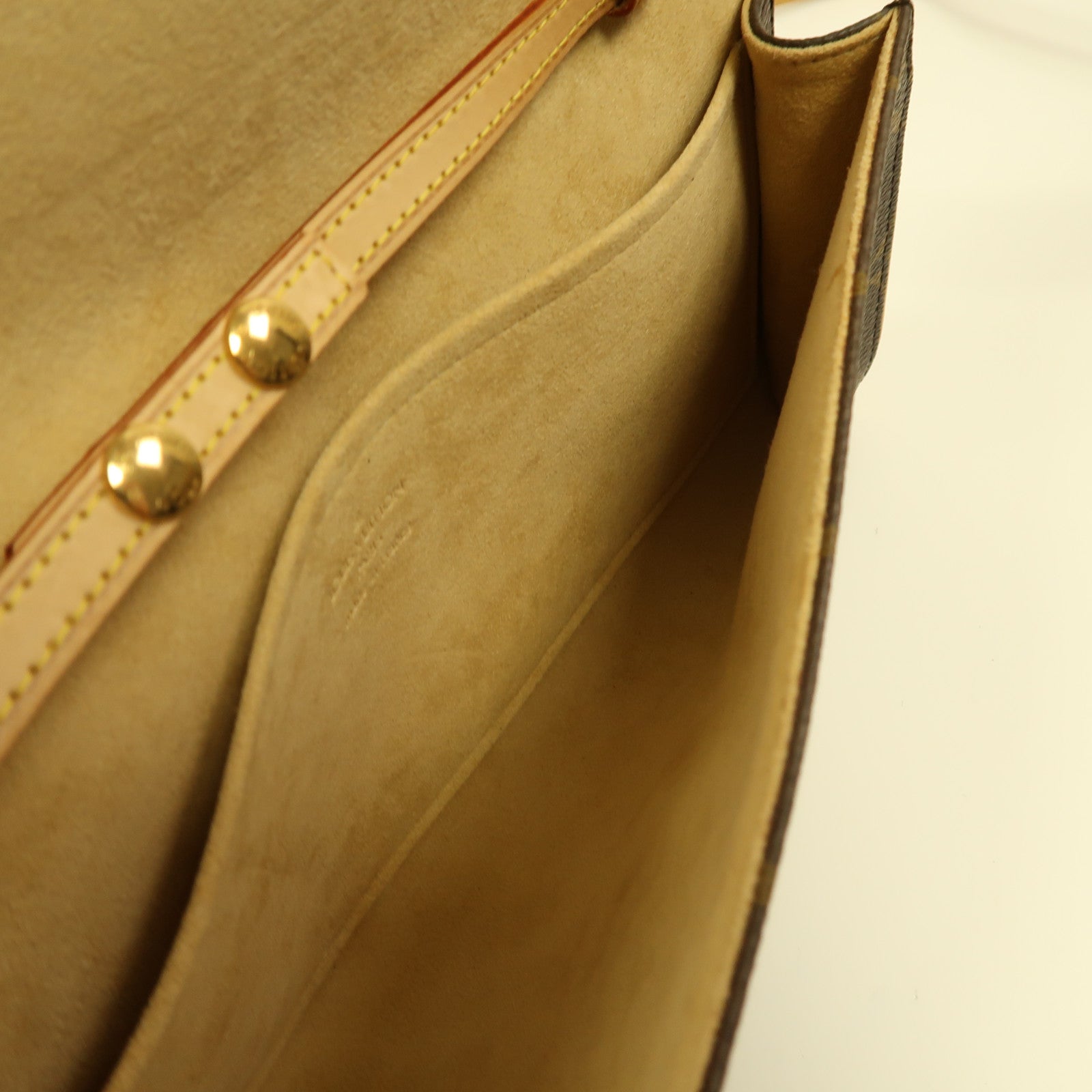 LOUIS VUITTON Monogram Pechette Twin GM金扣肩背袋啡色