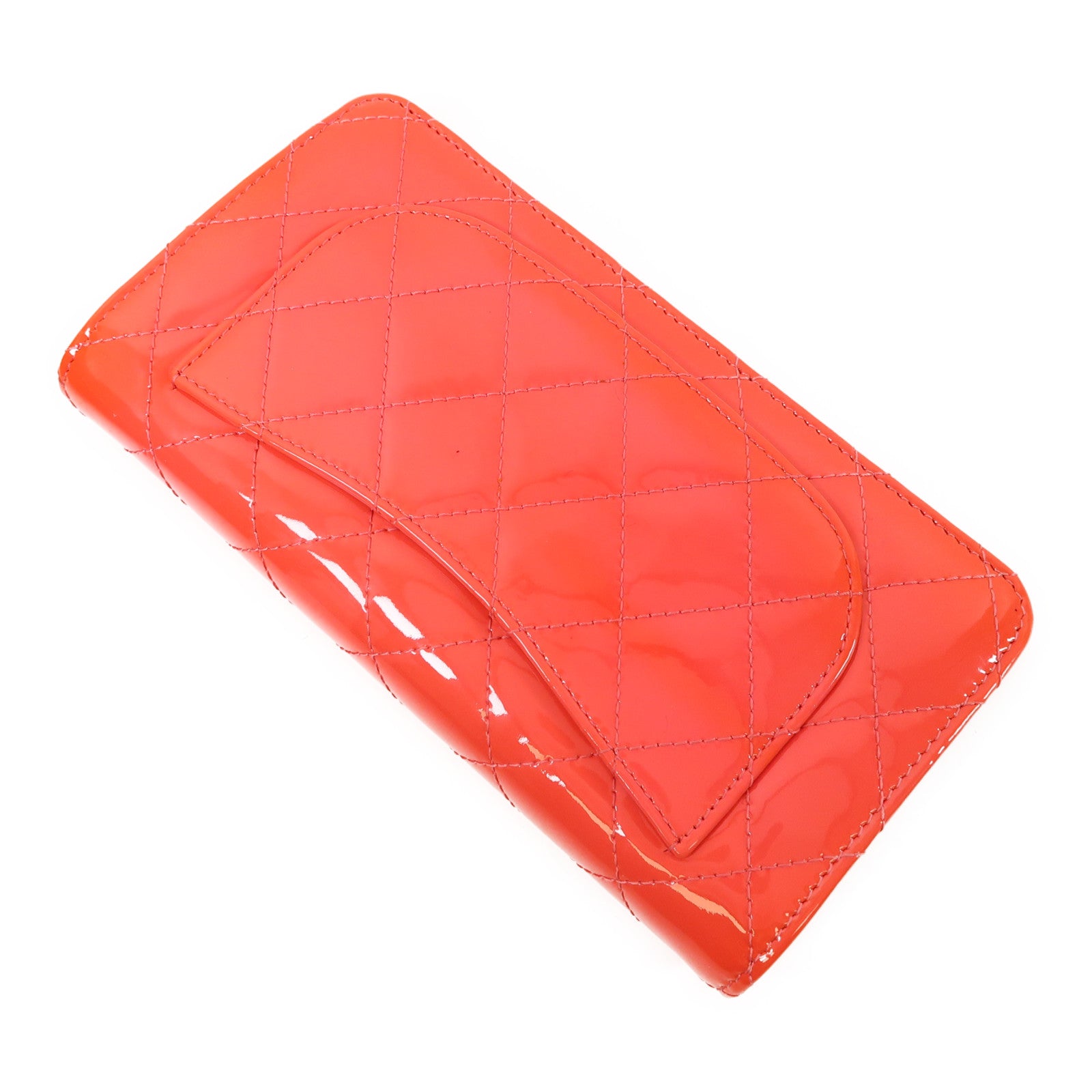 CHANEL 漆皮皮革Long Wallet銀扣長錢包