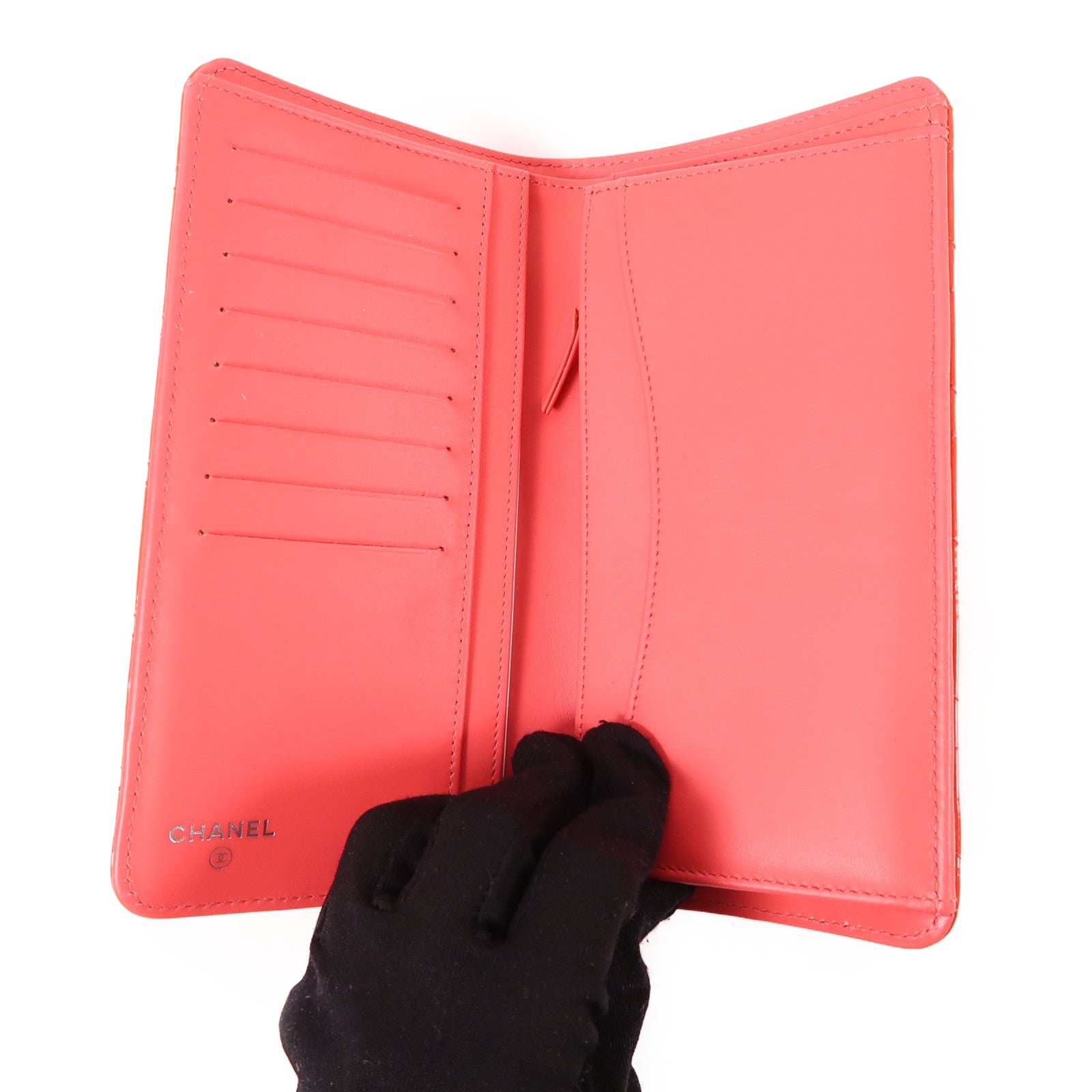 CHANEL 漆皮皮革Long Wallet銀扣長錢包