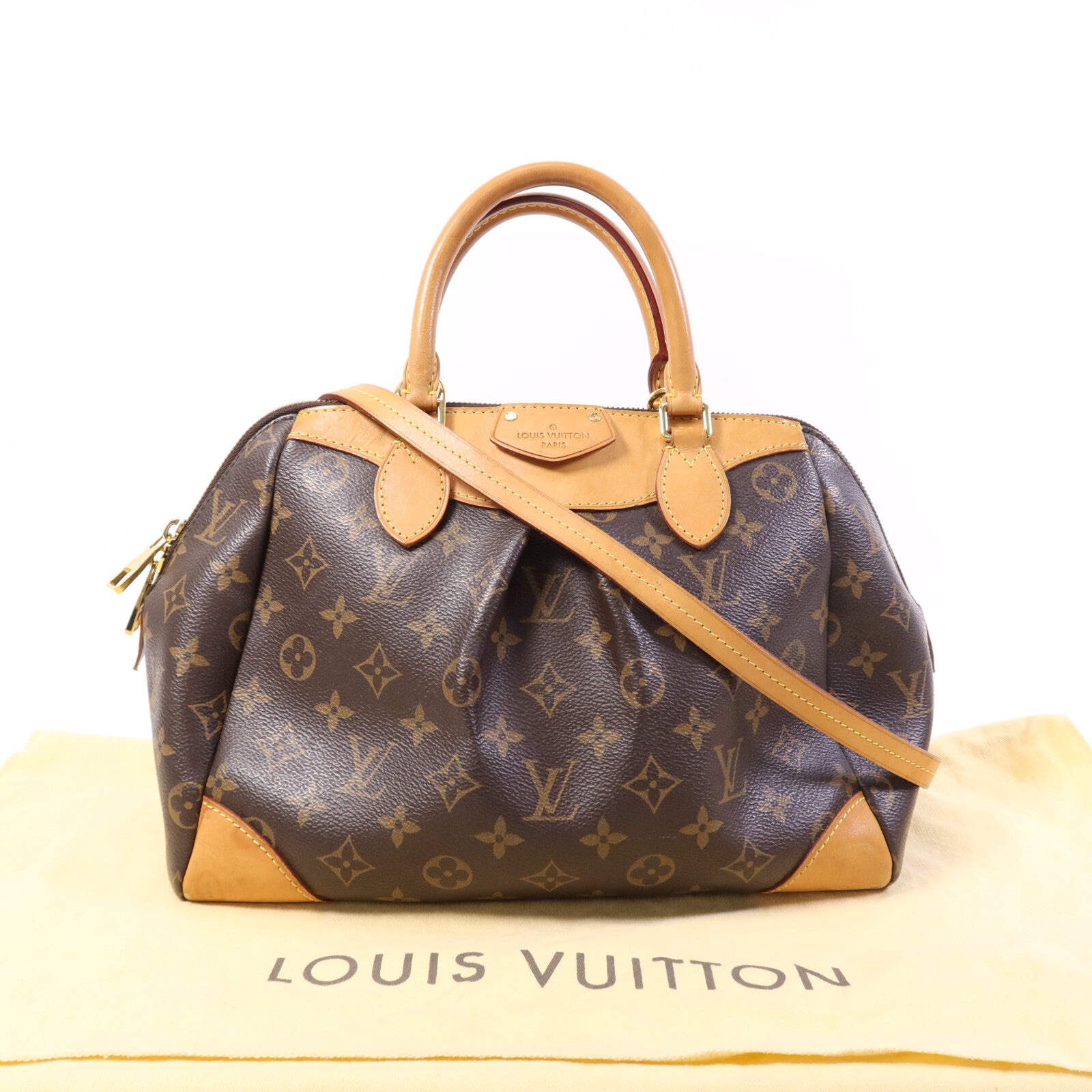 LOUIS VUITTON Monogram Canvas Segur金扣手挽肩背兩用袋