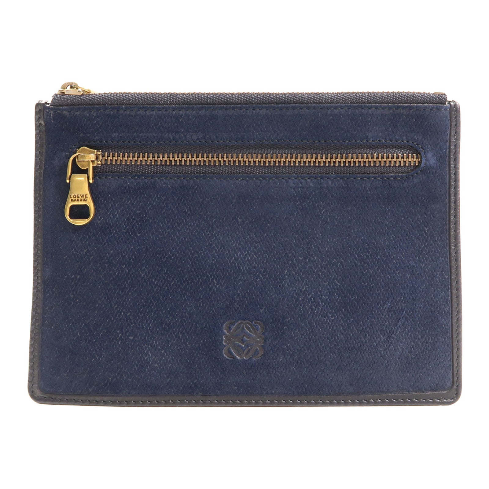 LOEWE 麂皮皮革Pouch金扣手拿包