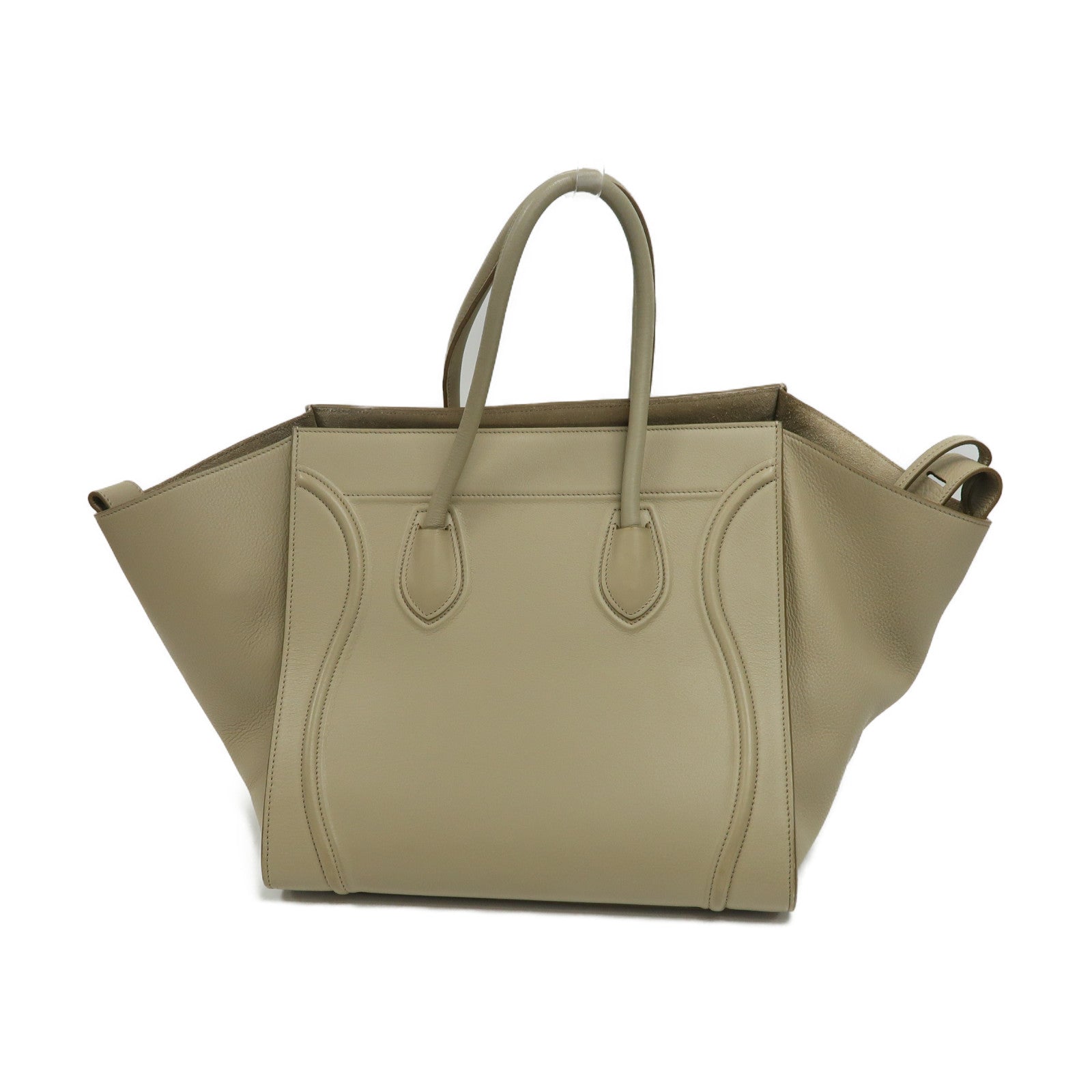 CELINE 牛皮皮革Hand Bag金扣手挽袋灰色
