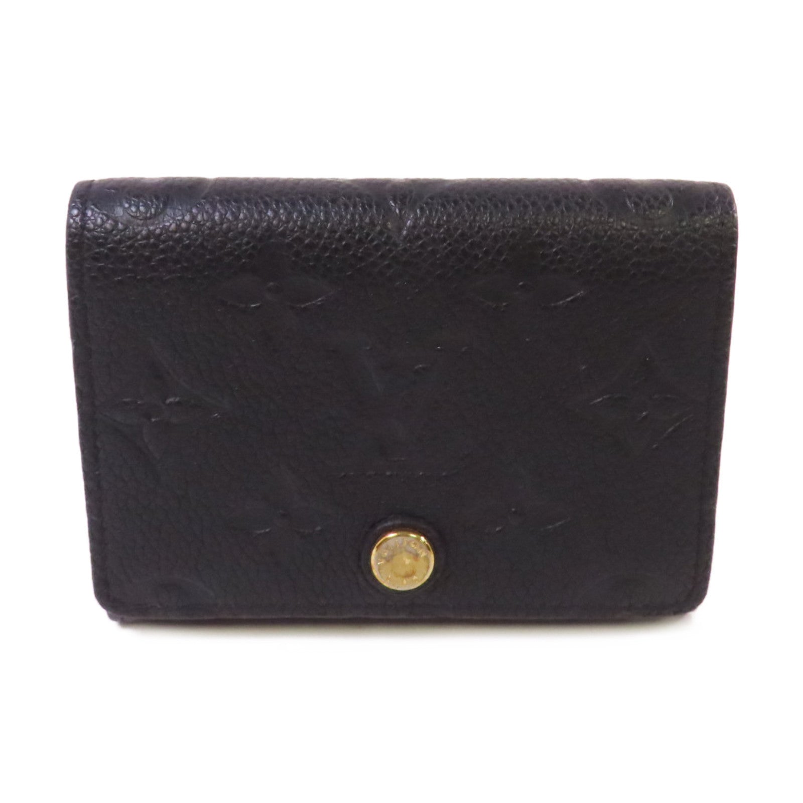 LOUIS VUITTON Monogram Empreinte Business Card Holder金扣卡片套黑色