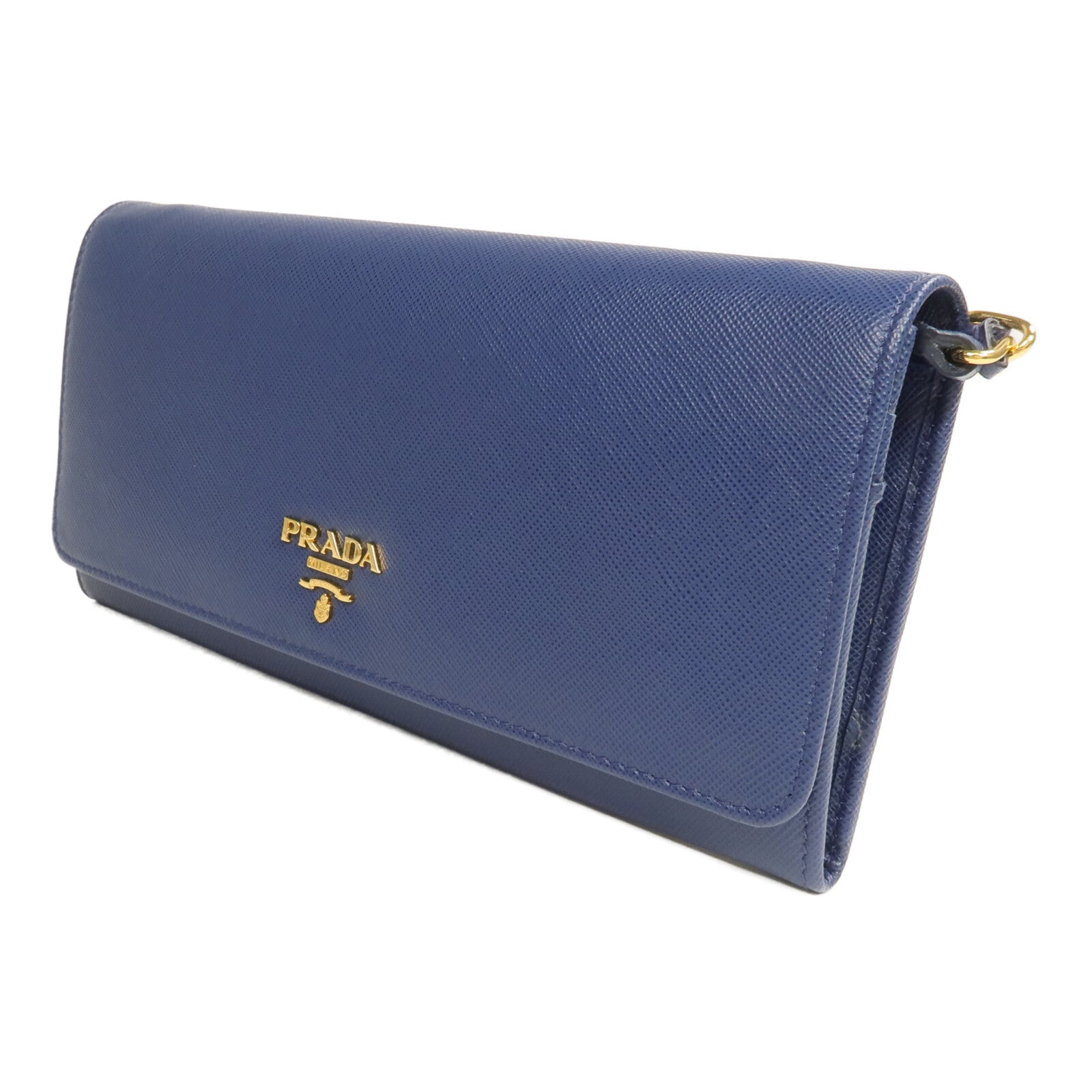 PRADA Saffiano皮革Wallet On Chain金扣鏈帶肩背袋