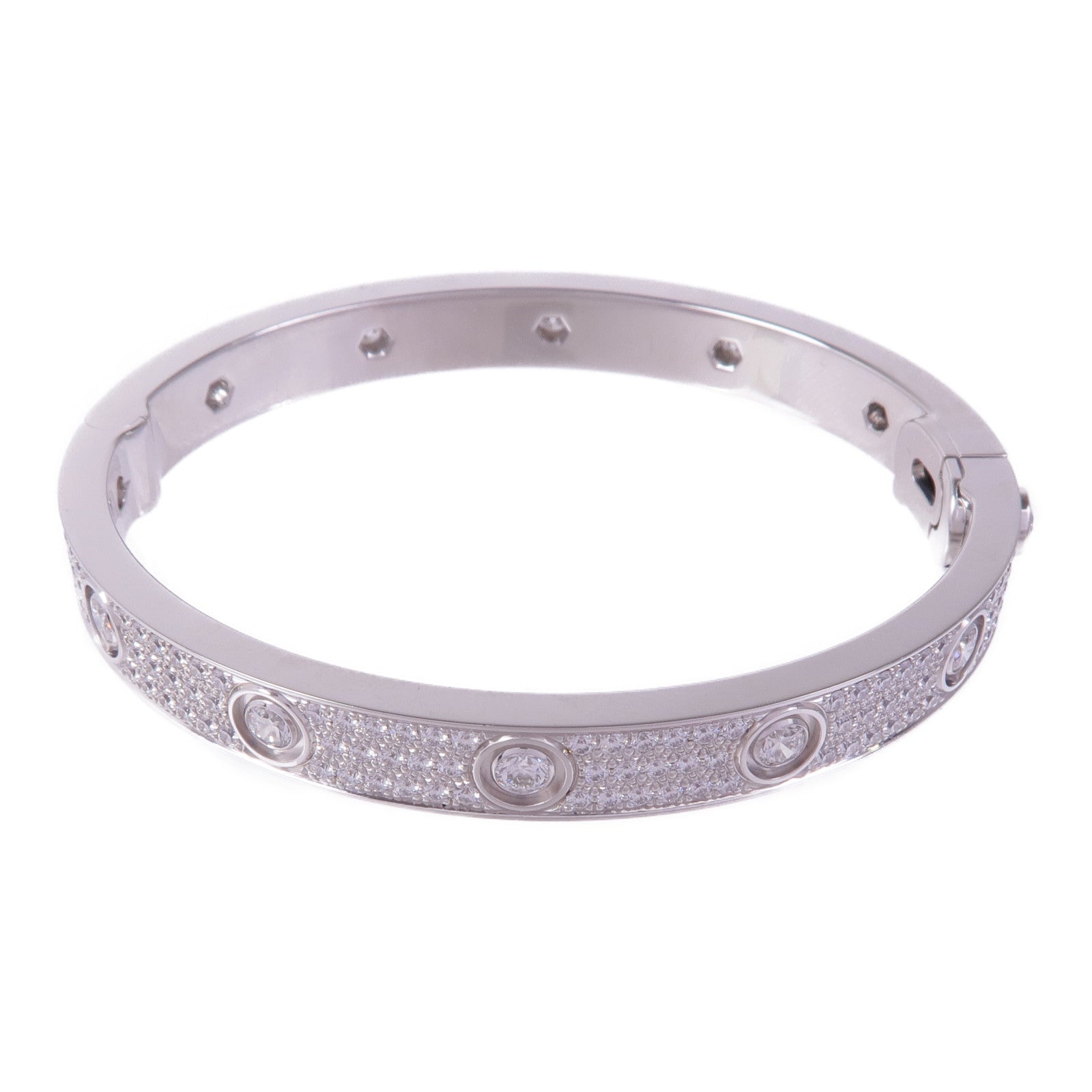CARTIER 【激減優惠】18K白金Love Bracelet鑽石手鐲Cartier#16