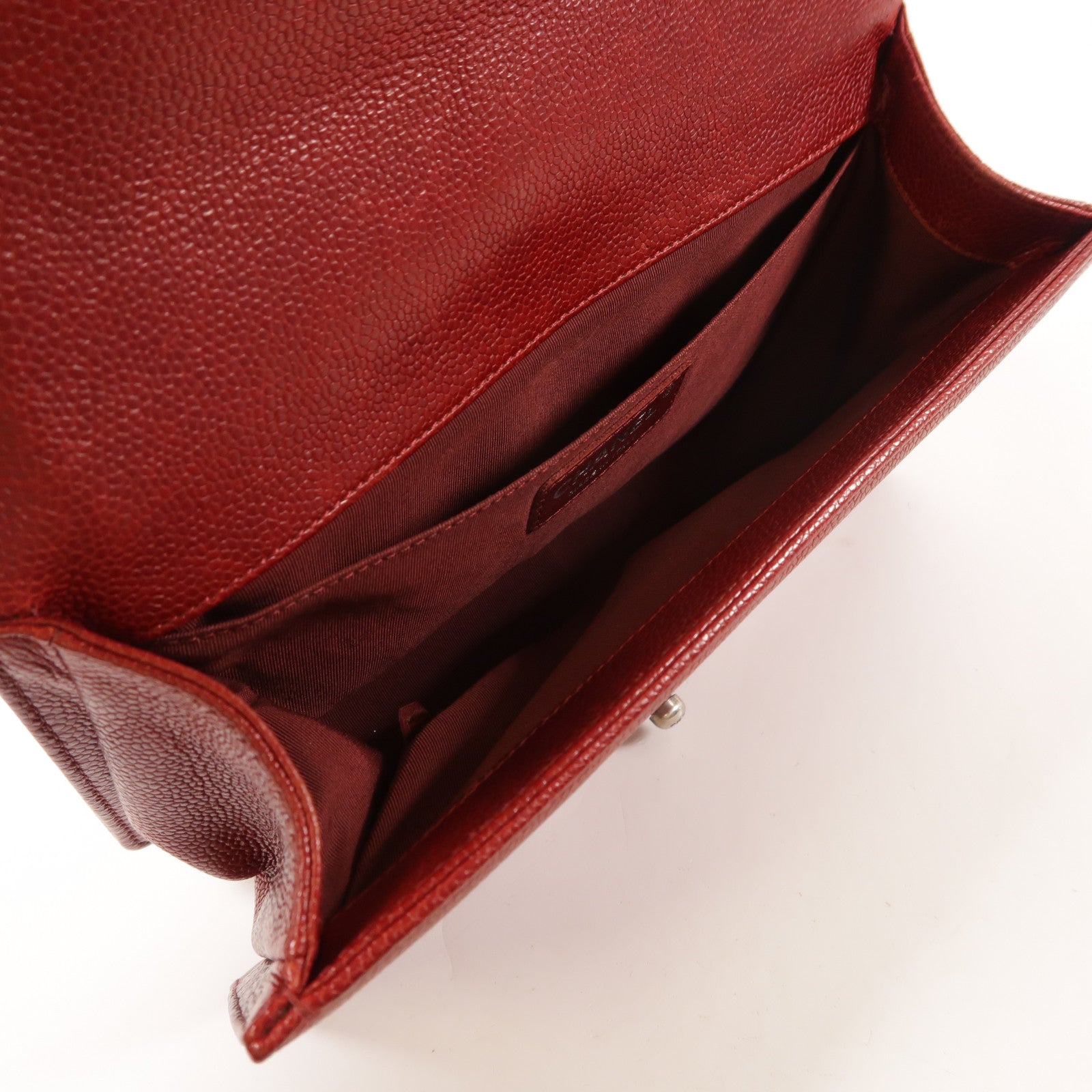 CHANEL CC SHW Boy 25 Chain Shoulder Bag Calfskin Leather Red