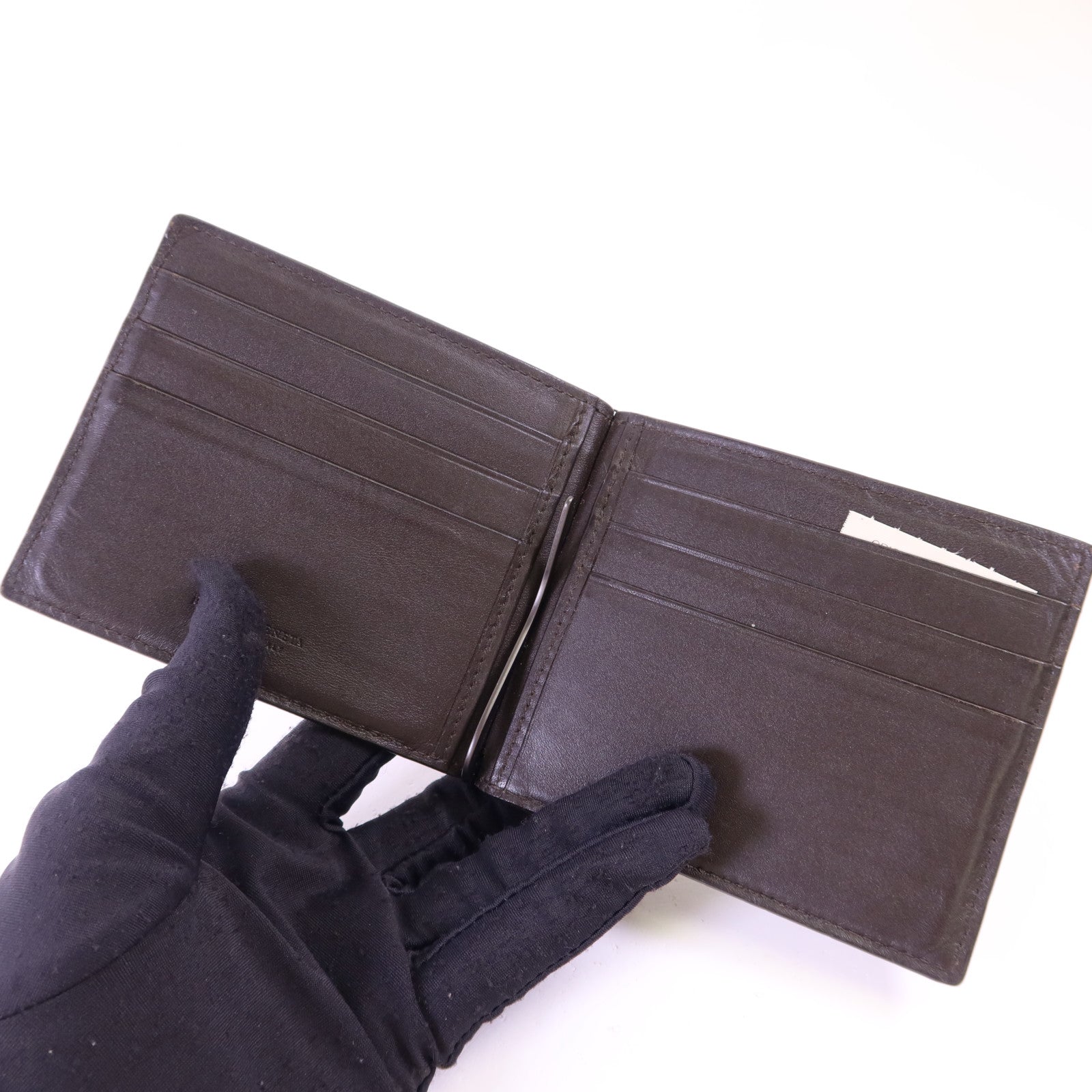 BOTTEGA VENETA 【激減優惠】羊皮皮革Bifold Money Clip Wallet錢包