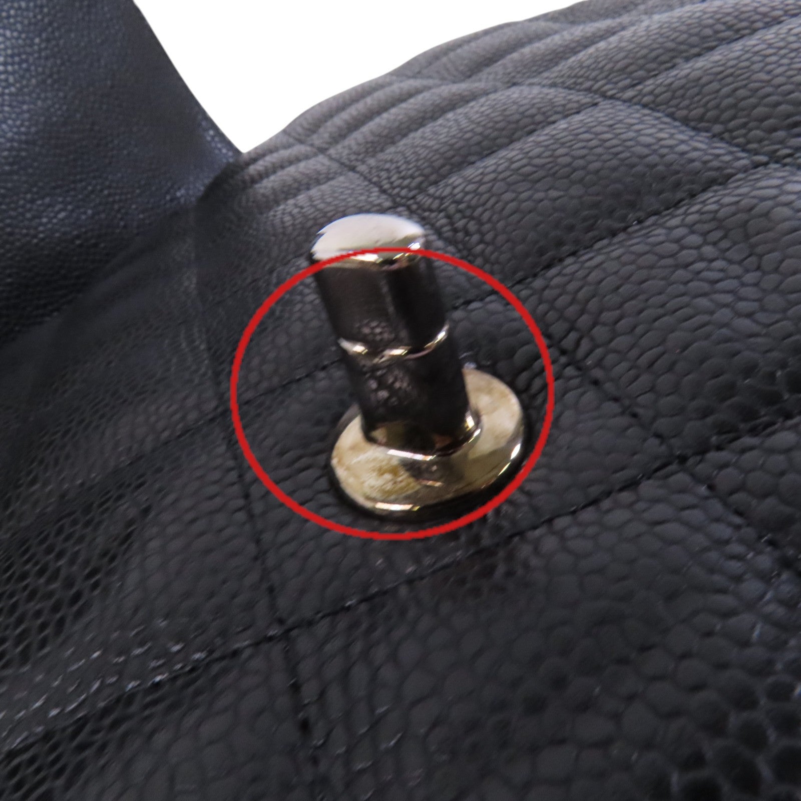 CHANEL 牛皮皮革Large Classic銀扣鏈帶肩背袋