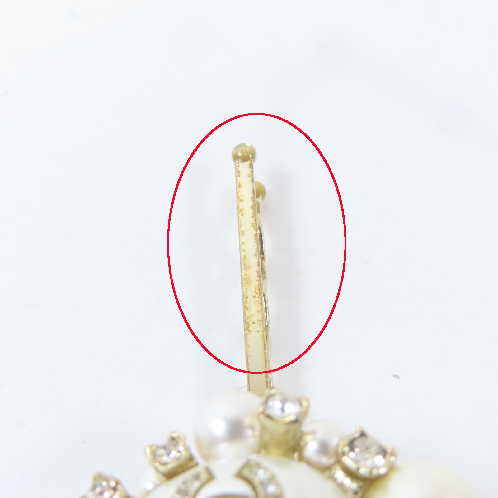 CHANEL 金屬Hair Pin髮夾白色/金色