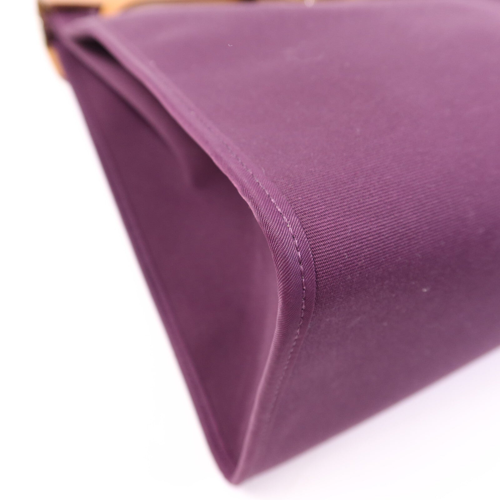 HERMES 帆布Herbag MM銀扣手挽肩背兩用袋Anemone/Gold