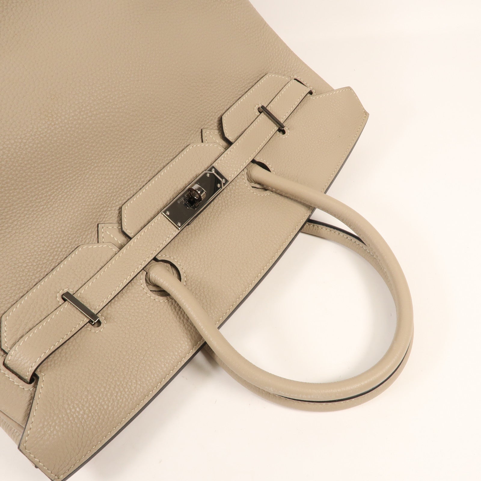HERMES Clemence皮革Birkin 35銀扣手挽袋Trench