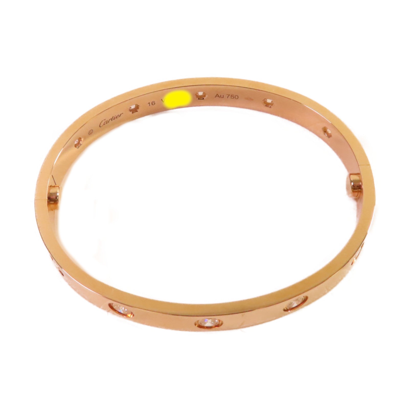 CARTIER 18K玫瑰金/鑽石10 Diamond Love Bracelet手鐲#16