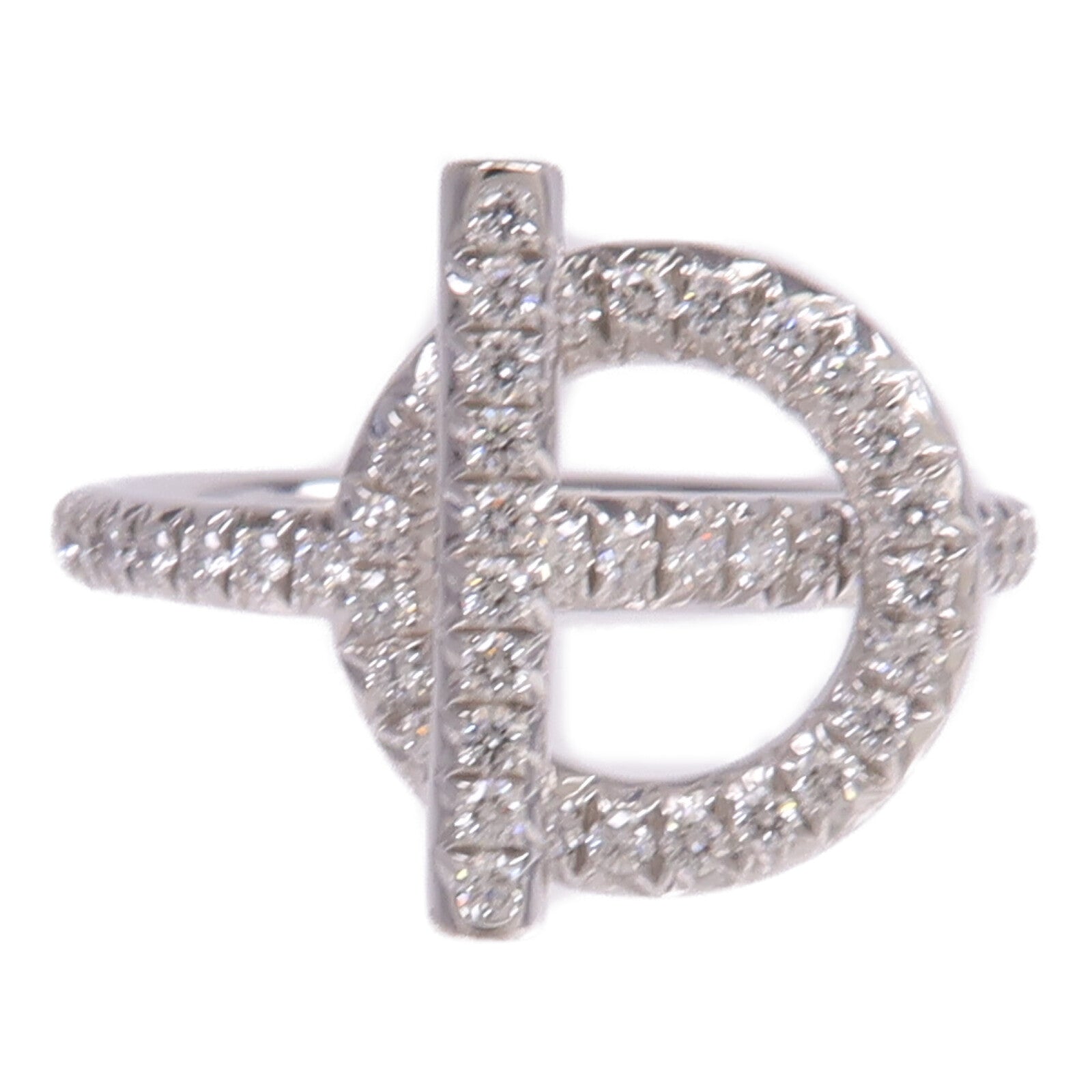 HERMES 18K白金Echappee Ring鑽石戒指Hermes#51/US#5.5