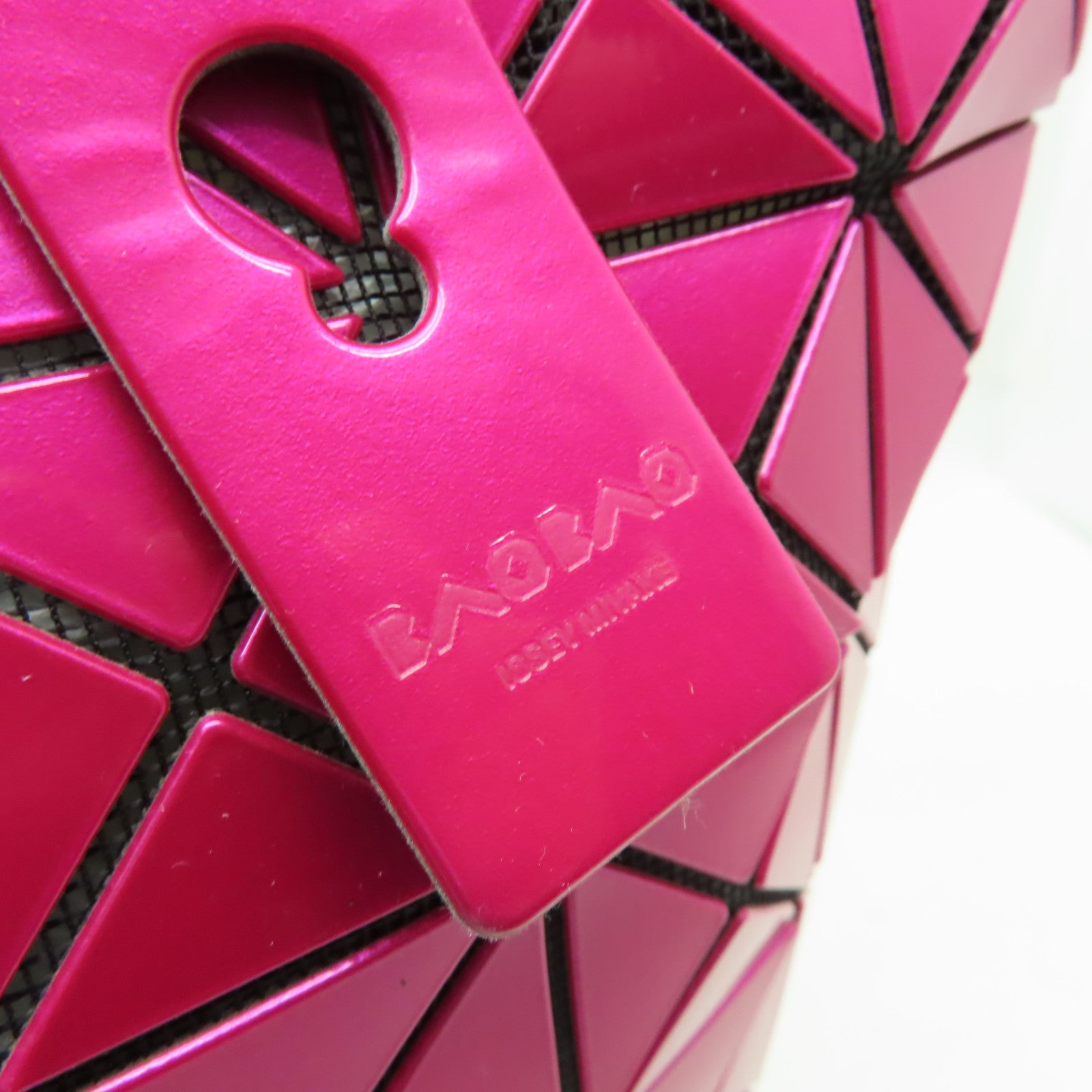 ISSEY MIYAKE 【激減優惠】PVC ISSEY MIYAKE Bao Bao Tote Bag銀扣手挽袋粉紅色