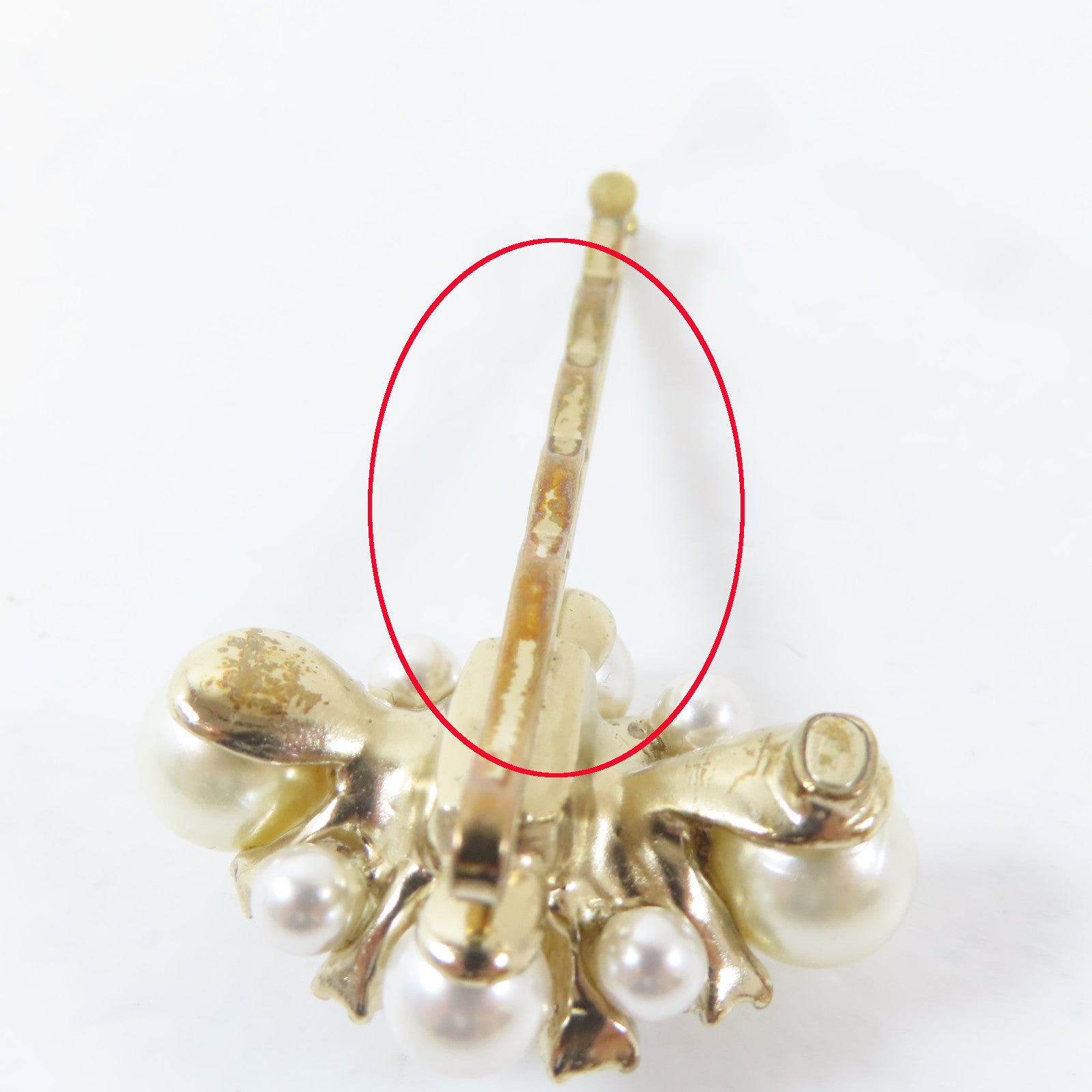 CHANEL 金屬Hair Pin髮夾白色/金色