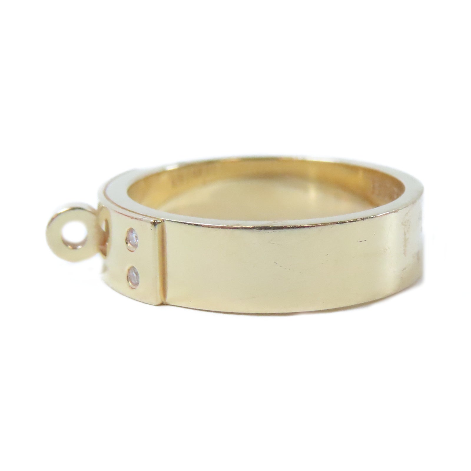 HERMES 18K玫瑰金Kelly Ring戒指金色Hermes#51/US#5.75