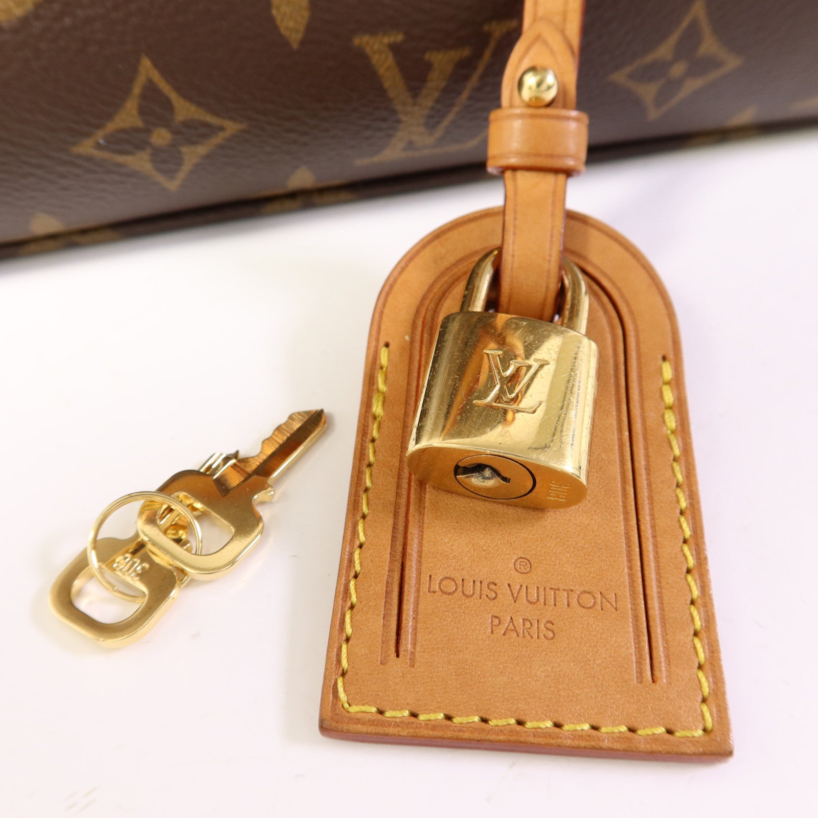 LOUIS VUITTON Monogram Petit Palais金扣手挽肩背兩用袋棕色