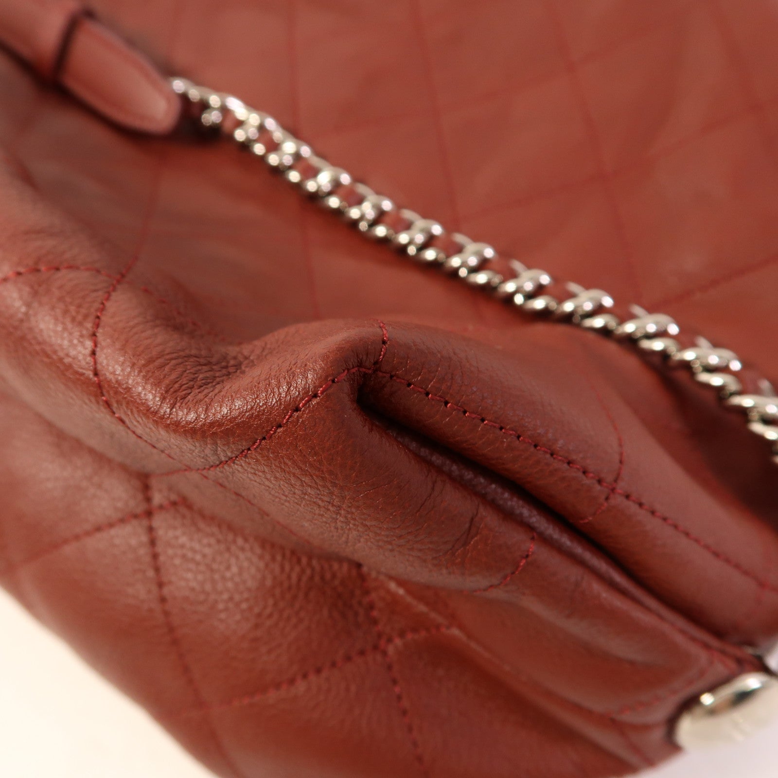 CHANEL 牛皮皮革Backpack銀扣背包