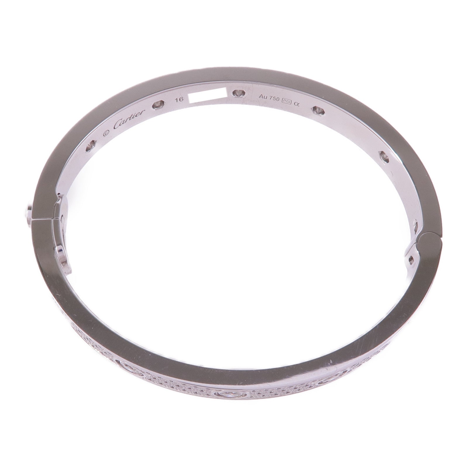 CARTIER 【激減優惠】18K白金Love Bracelet鑽石手鐲Cartier#16