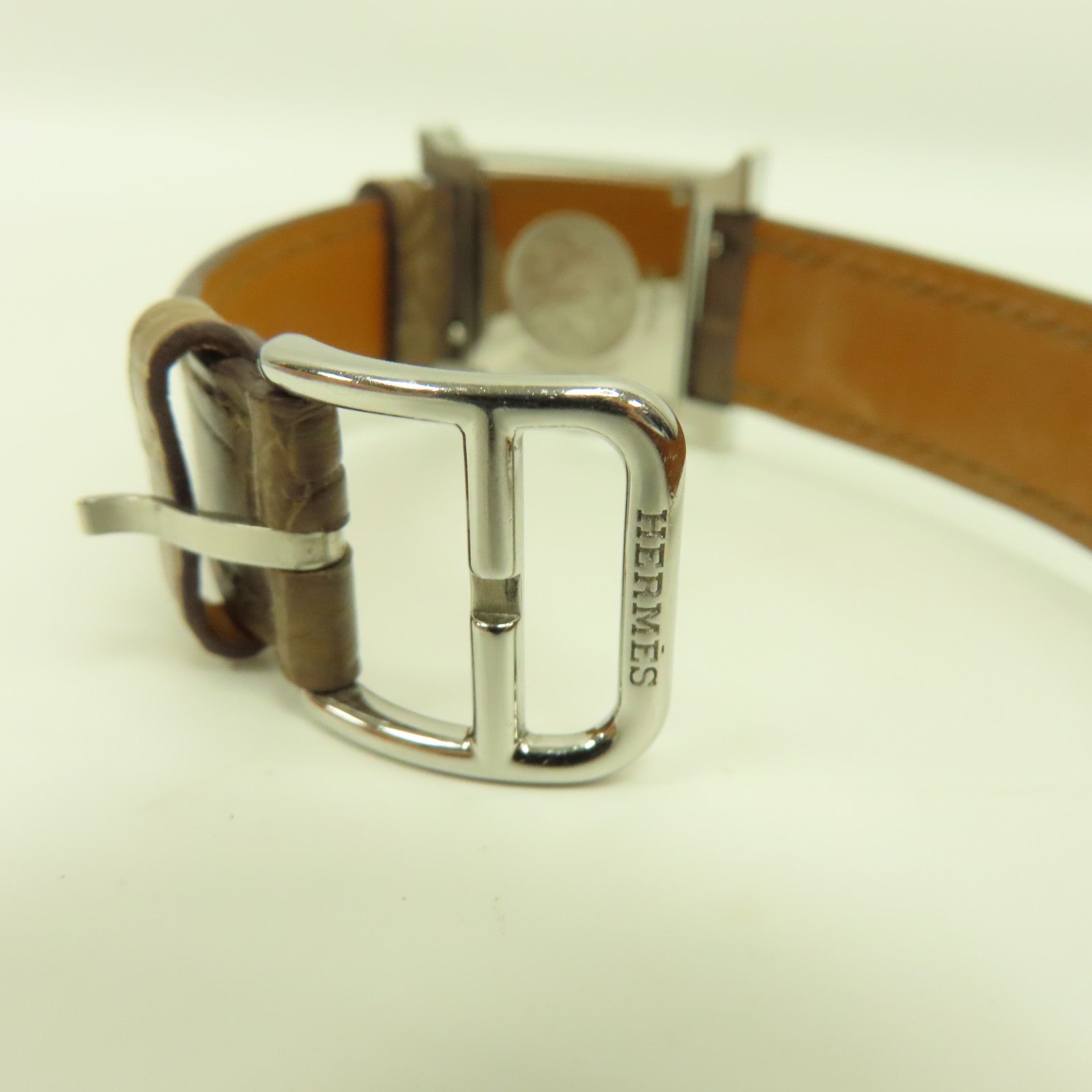 HERMES Heure H PM Acier不鏽鋼石英手錶銀色